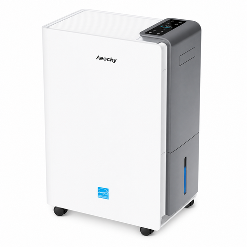AEOCKY RHEA portable dehumidifier in ivory and grey