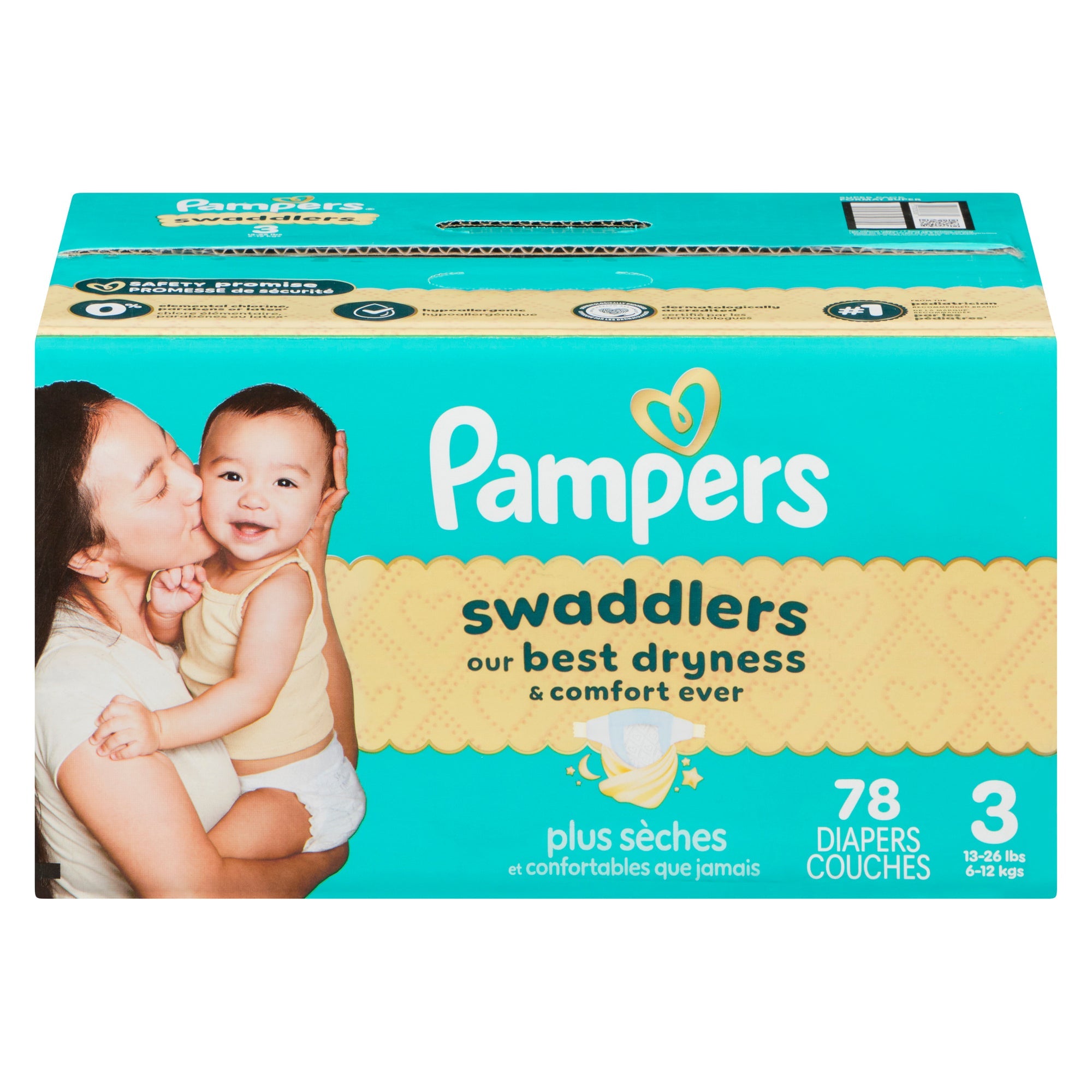 Pampers Swaddlers Diapers, Size 3, 74-Pack
