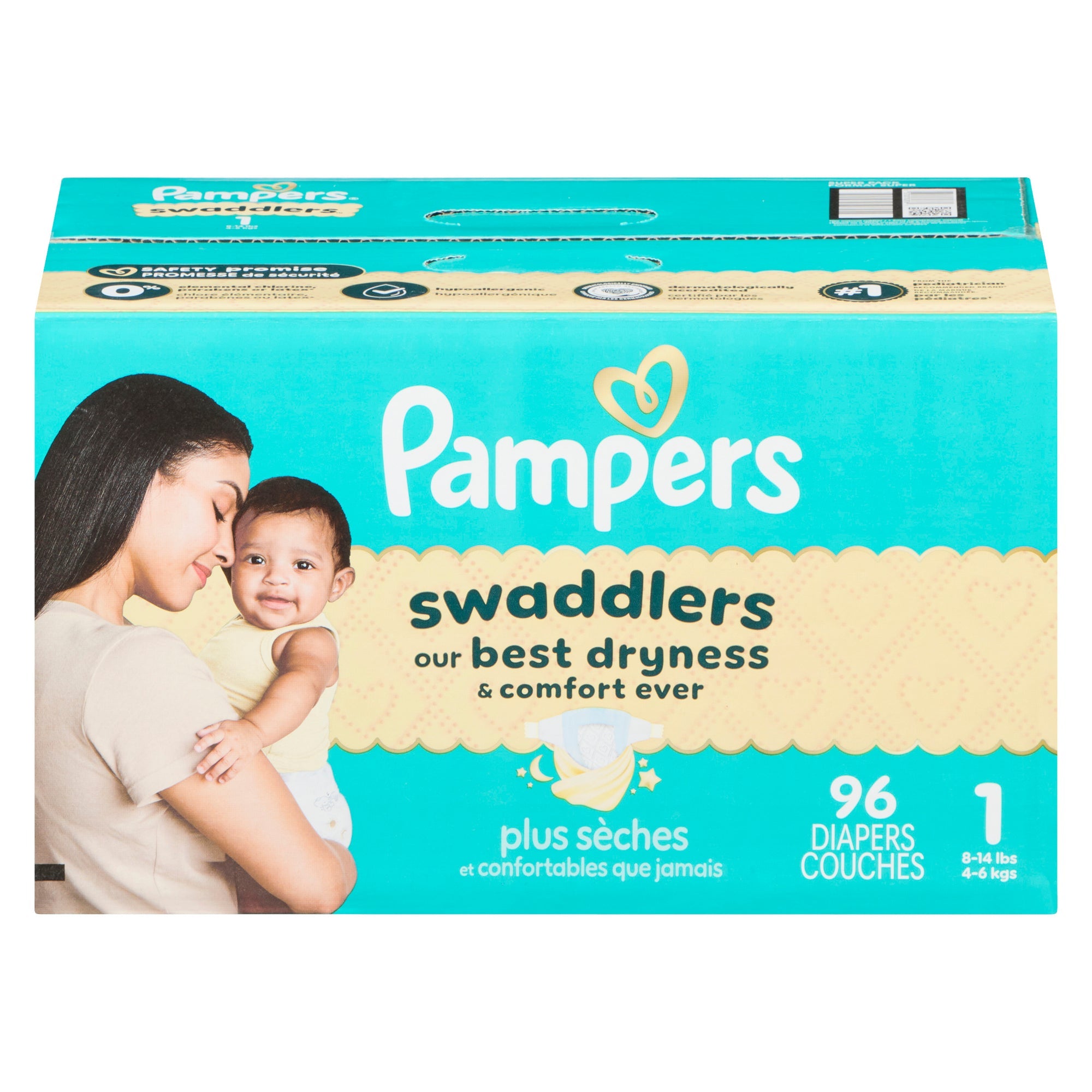 Pampers Swaddlers Diapers, Size 1, 96-Pack