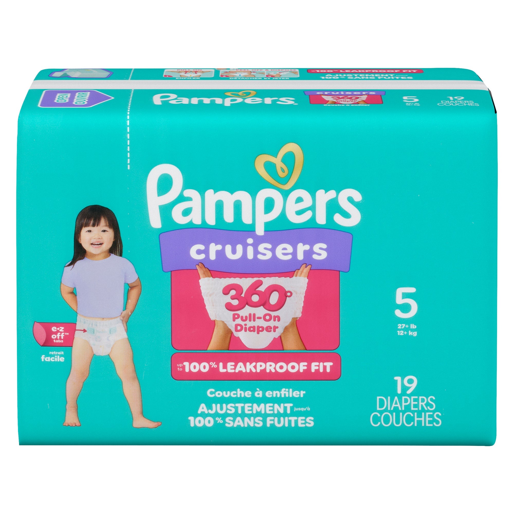Couches Pampers Cruisers, 5, emballage de 19