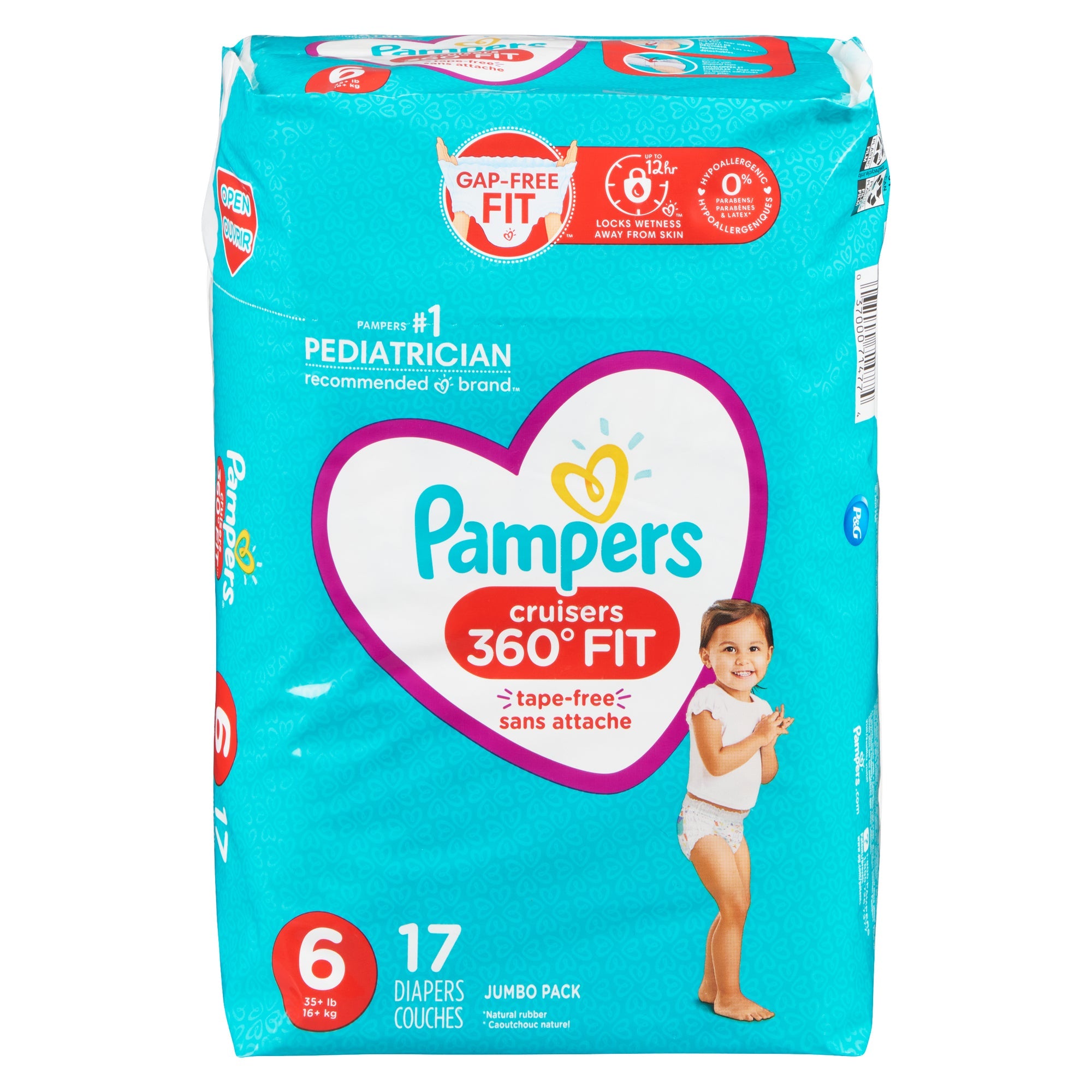 Pampers Cruisers Extra Absorbent Diapers, 6, 17-Pack