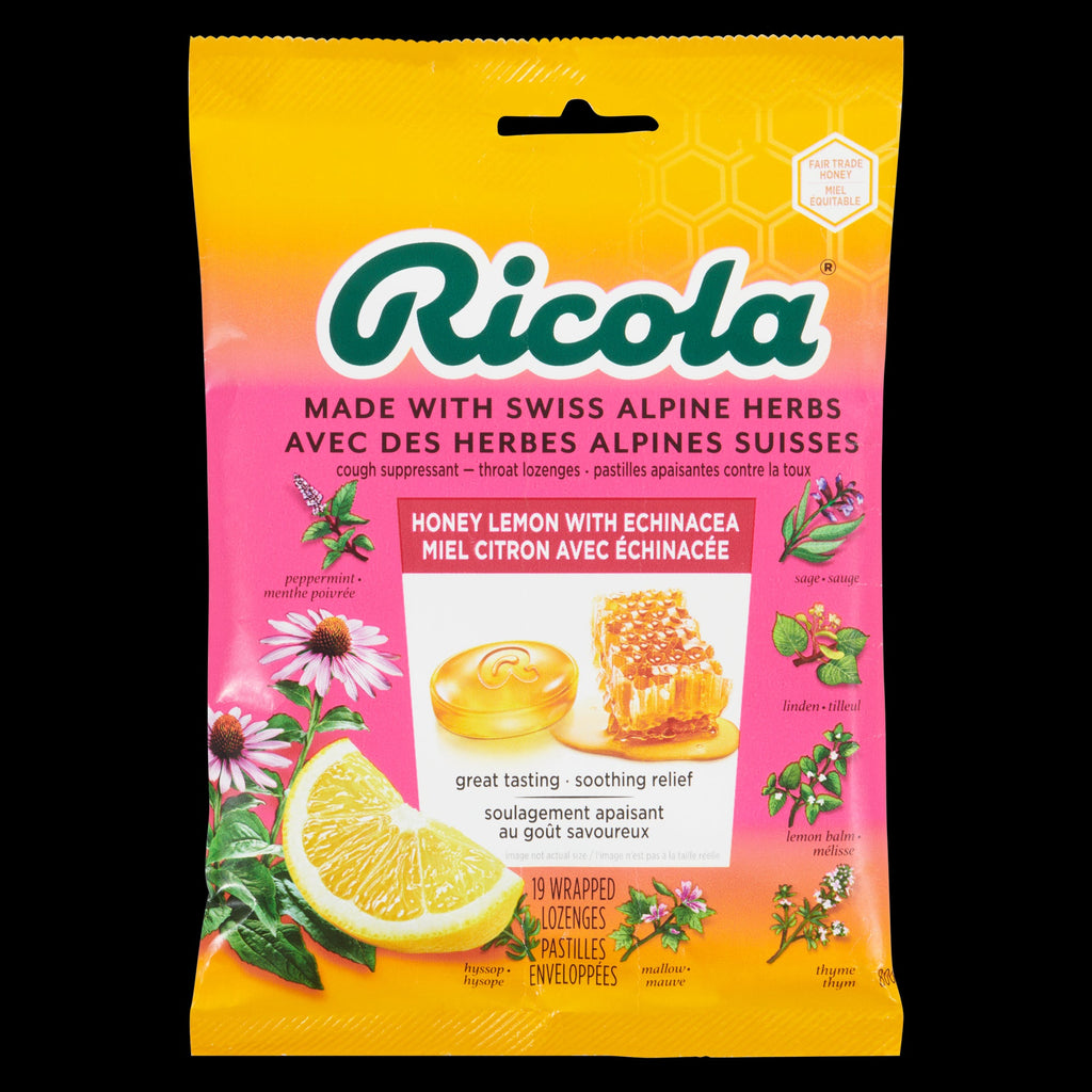 Ricola Pastilles Apaisantes Contre la Toux Miel Citron avec Échinacée, emb. de 19