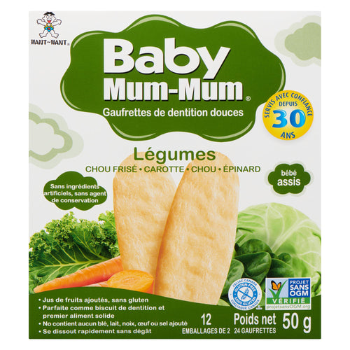 Gaufrettes de dentition douces aux légumes Baby Mum-Mum, 50 g