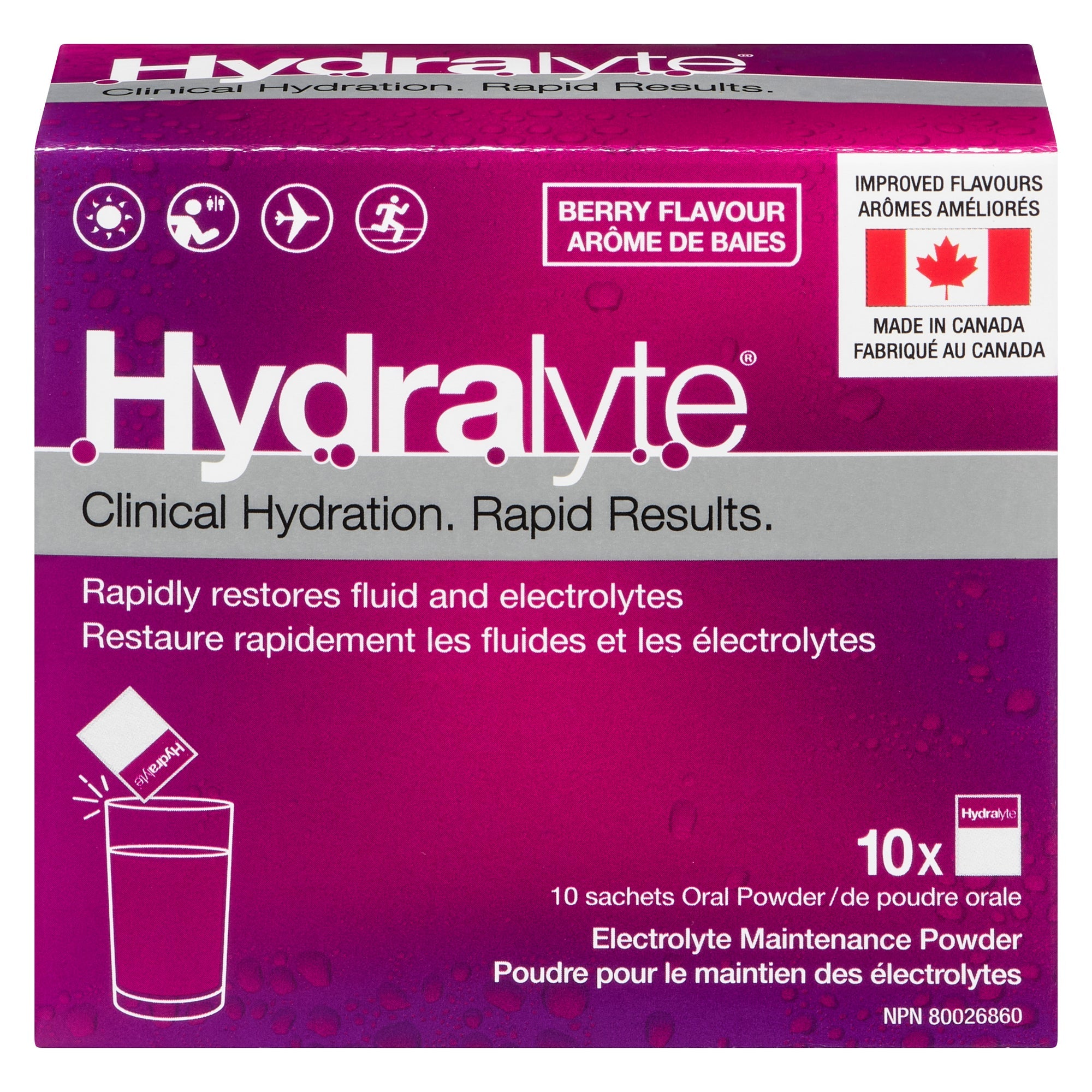 Hydralyte Electrolyte Maintenance Berry Flavour Oral Powder, 10-Pack