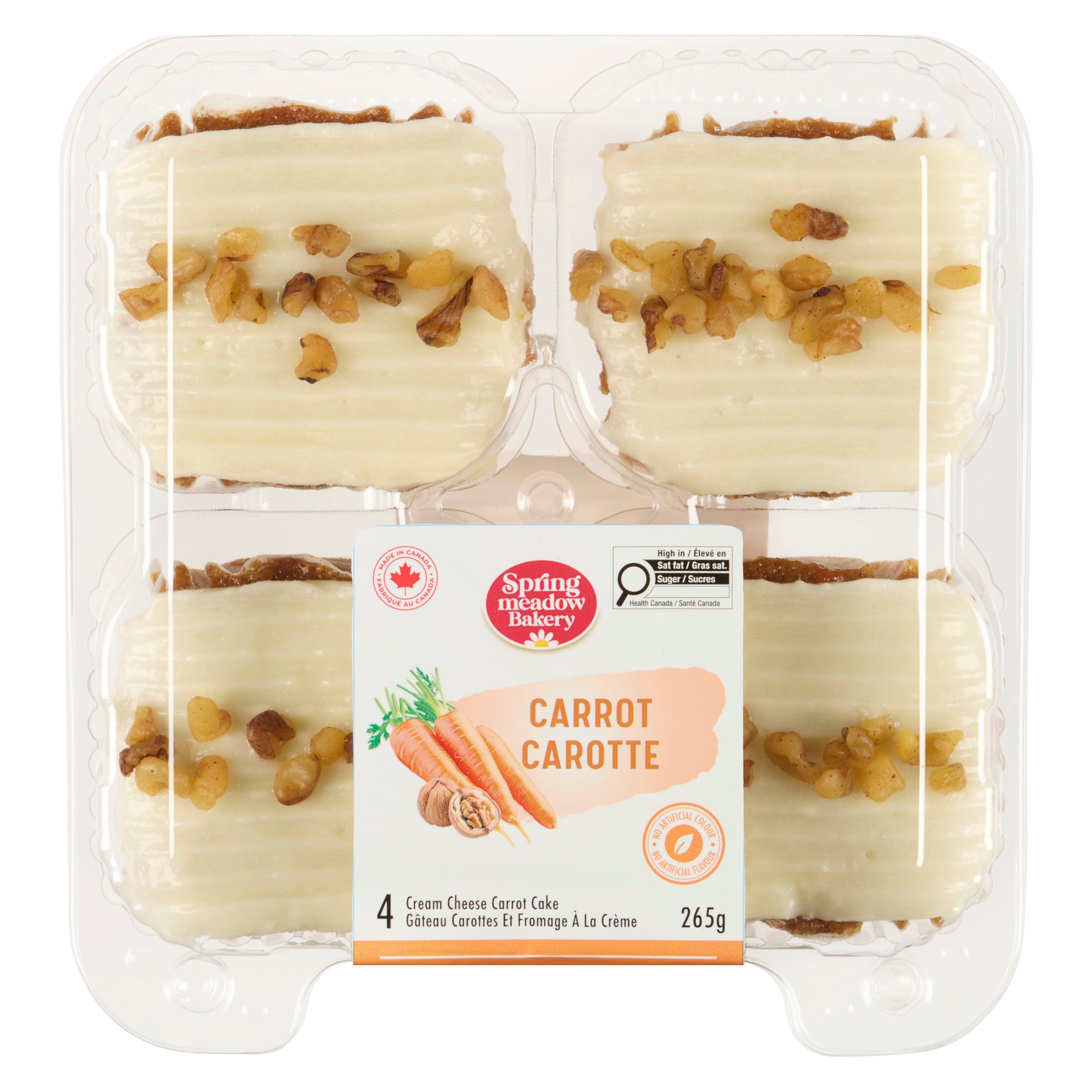 Spring Meadow Bakery Cream Cheese Carrot Cake, 265 g, 4-Pack