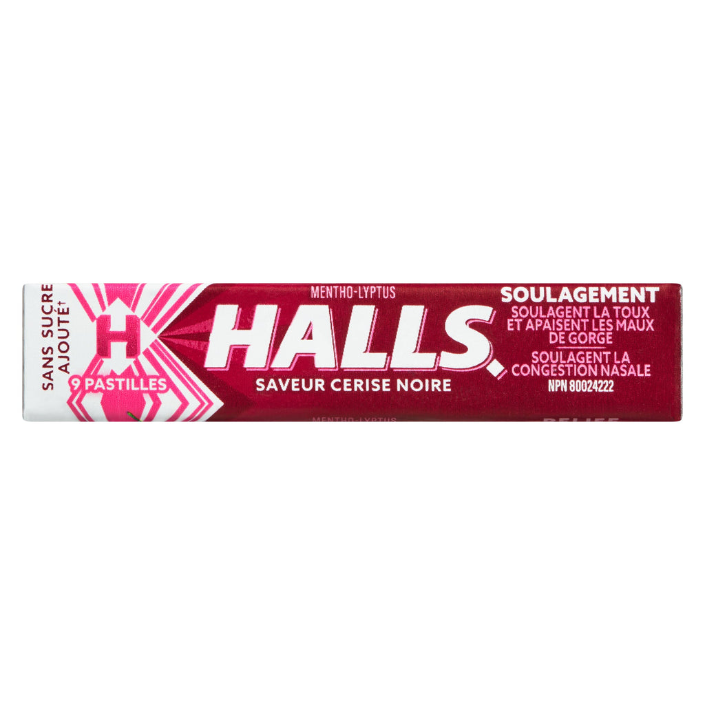 Halls Relief Mentho-Lyptus Black Cherry Flavour, 9-Pack