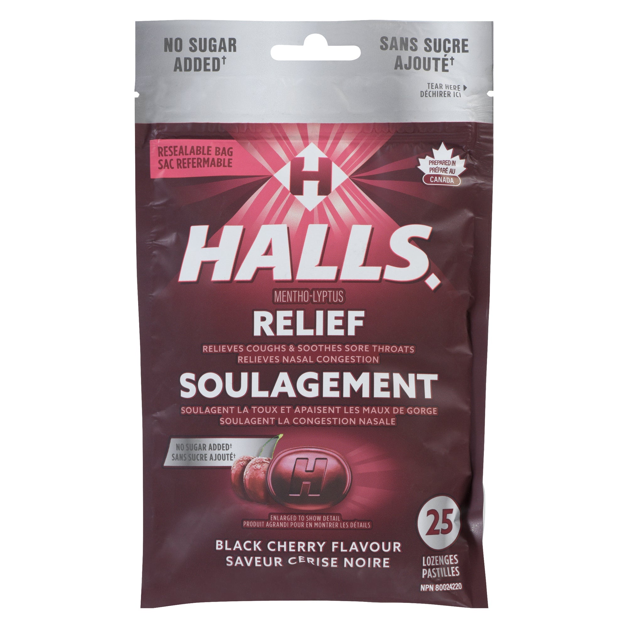 Halls Relief Black Cherry Lozenges - 25pk.