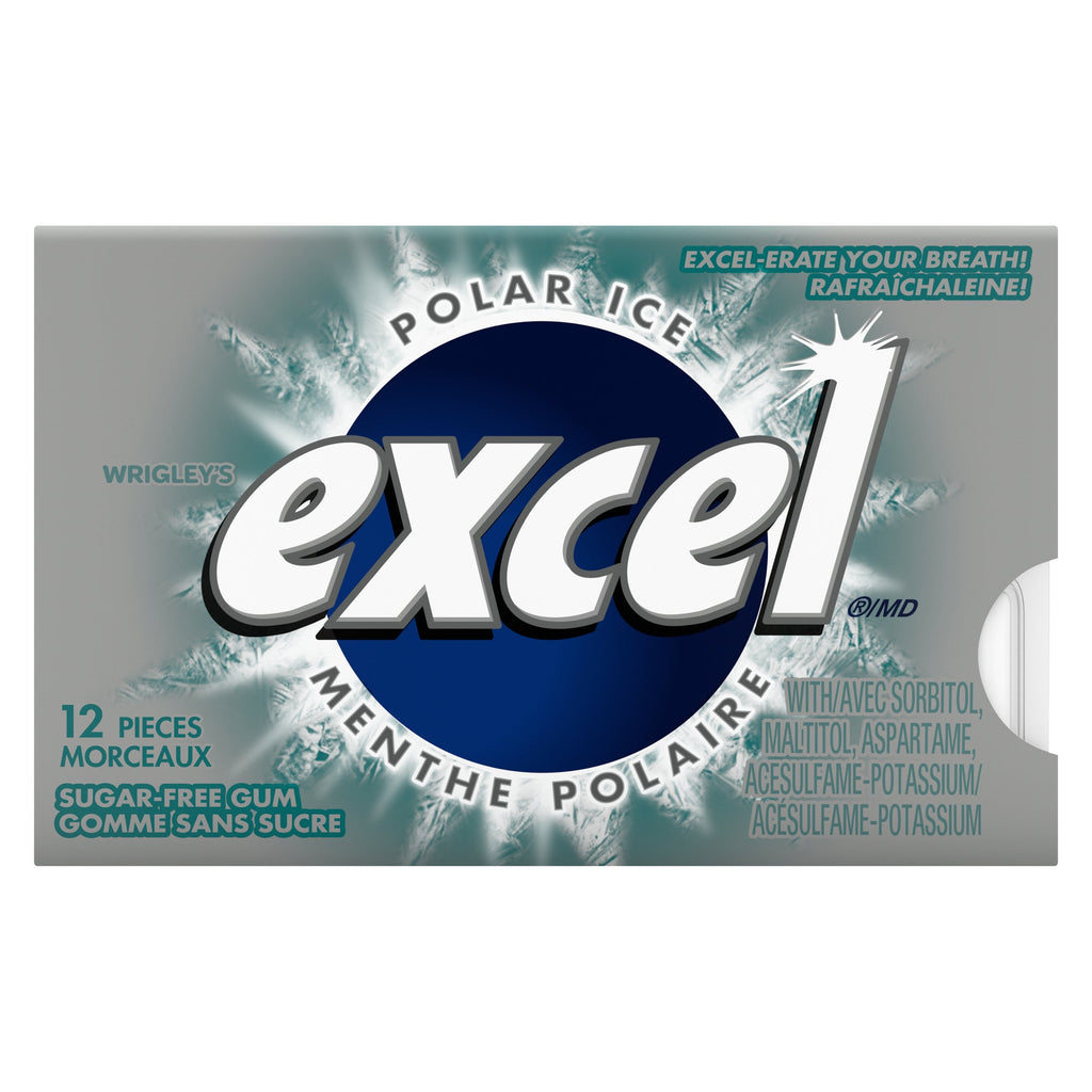 Gomme à mâcher à la menthe polaire Wrigleys Excel  emb. de 12