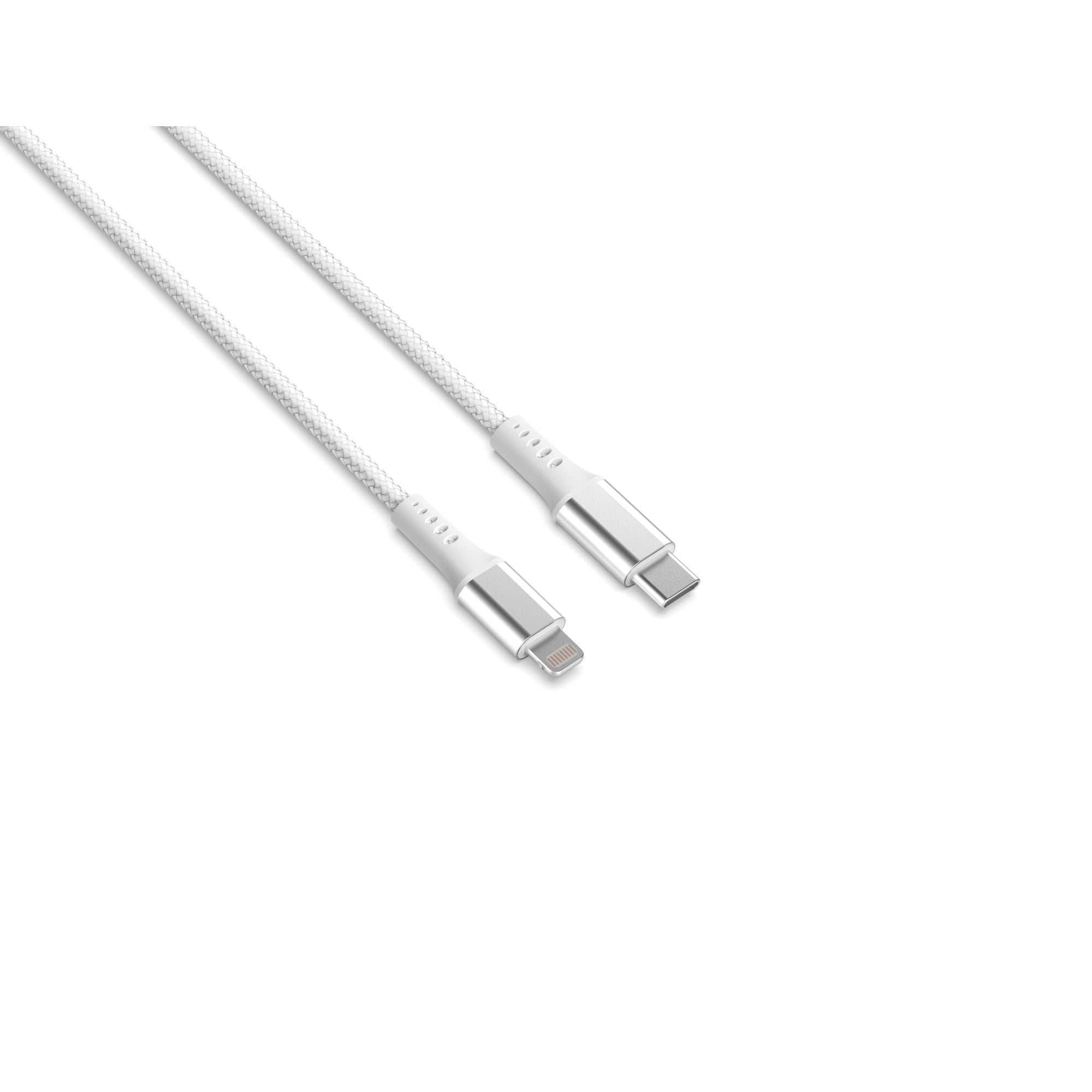 Soar Braided USB-C To Lightning Cable, White, 10-ft.