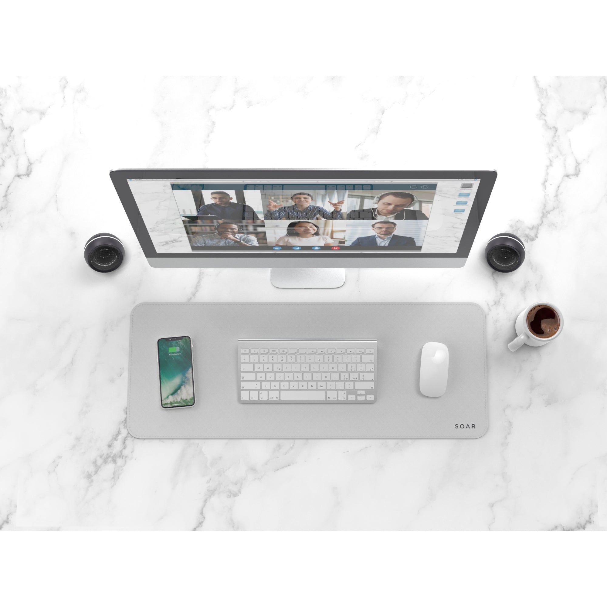 Tapis de bureau Soar, blanc