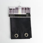 HomeStyles Faux Silk Curtain with Grommets, Black, 52-in x 63-in.