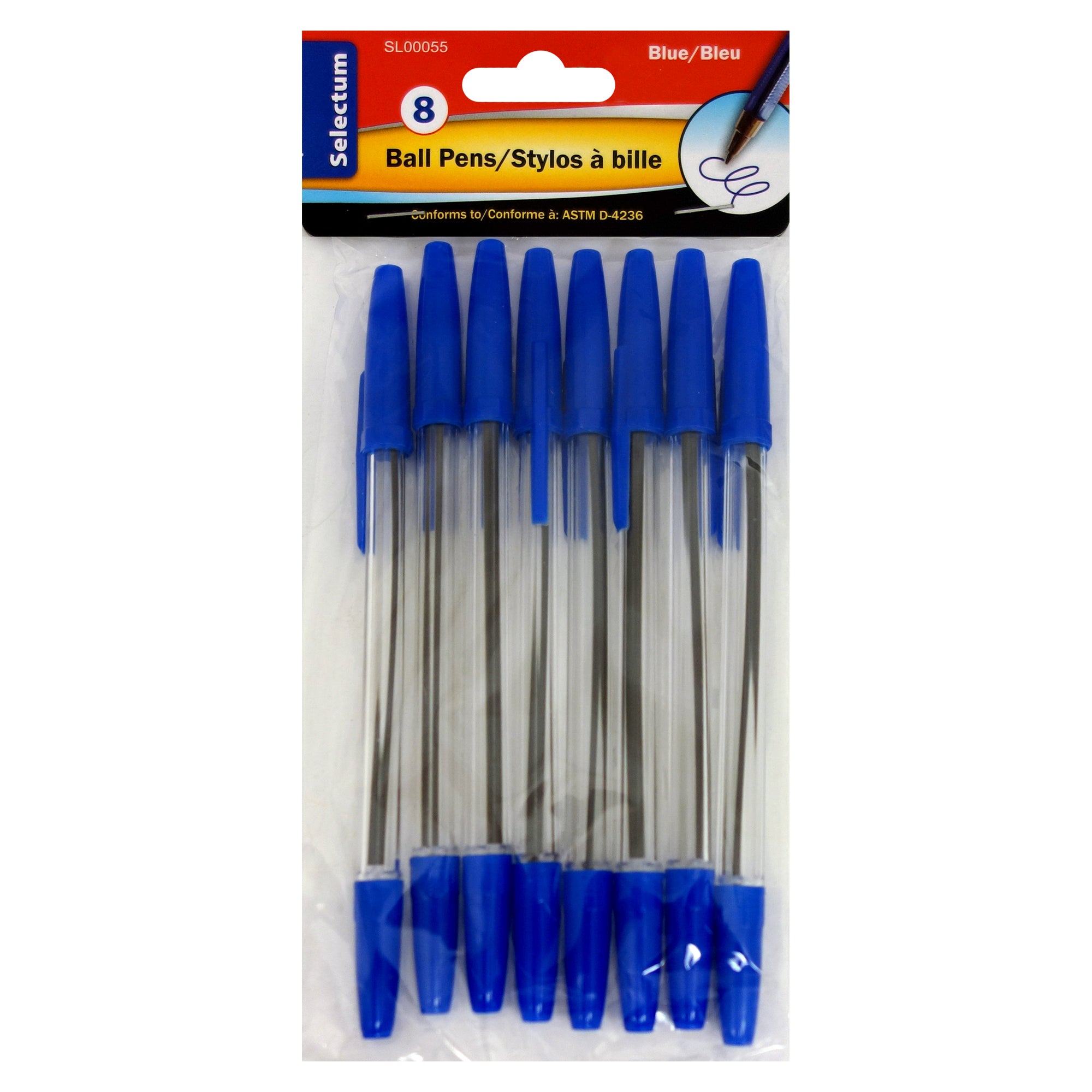 Selectum Basic Blue Pens, 8-Pack