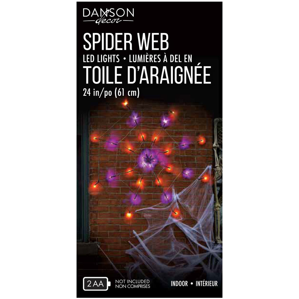 32 LED Spider Web Net Light, Orange and Purple
