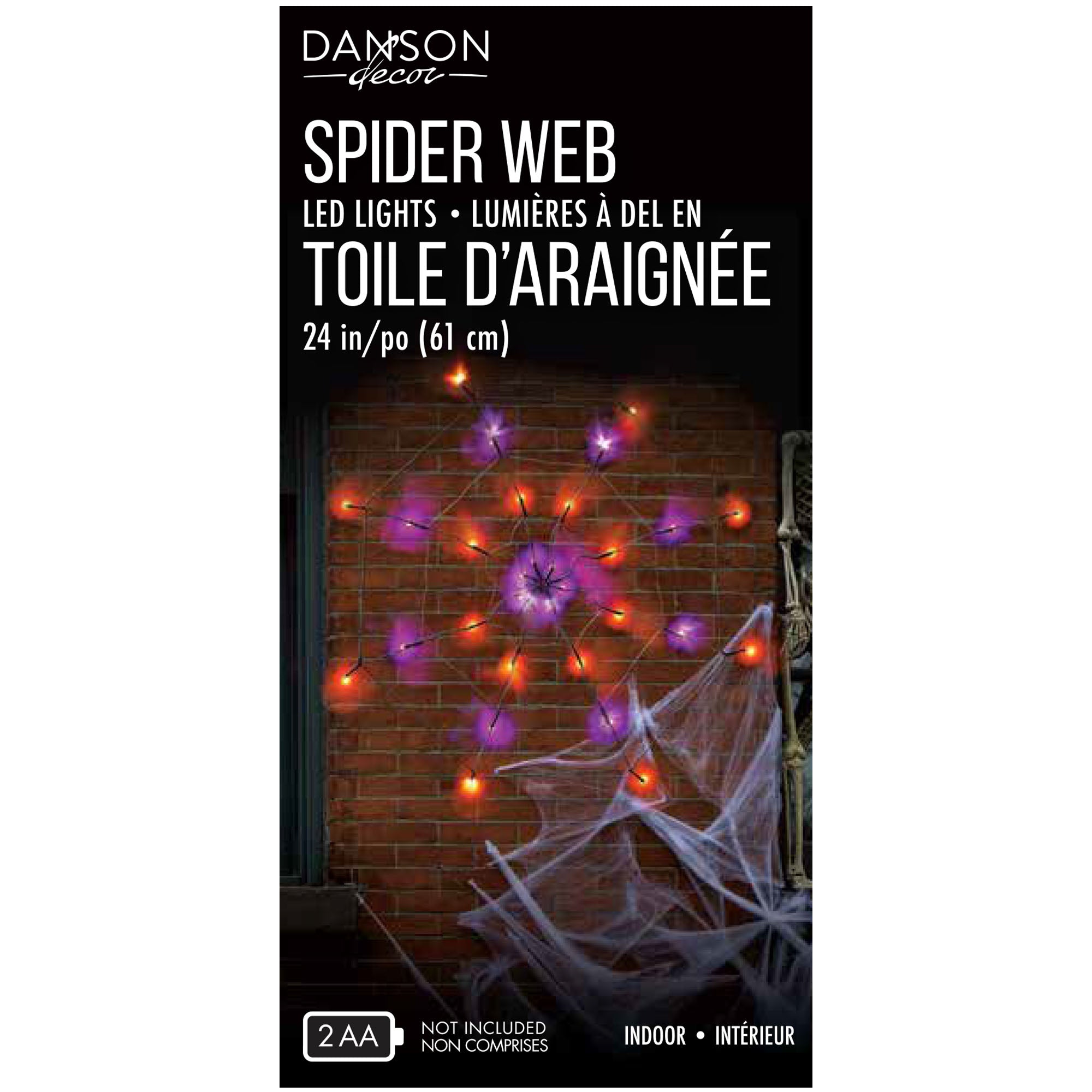 32 LED Spider Web Net Light, Orange and Purple