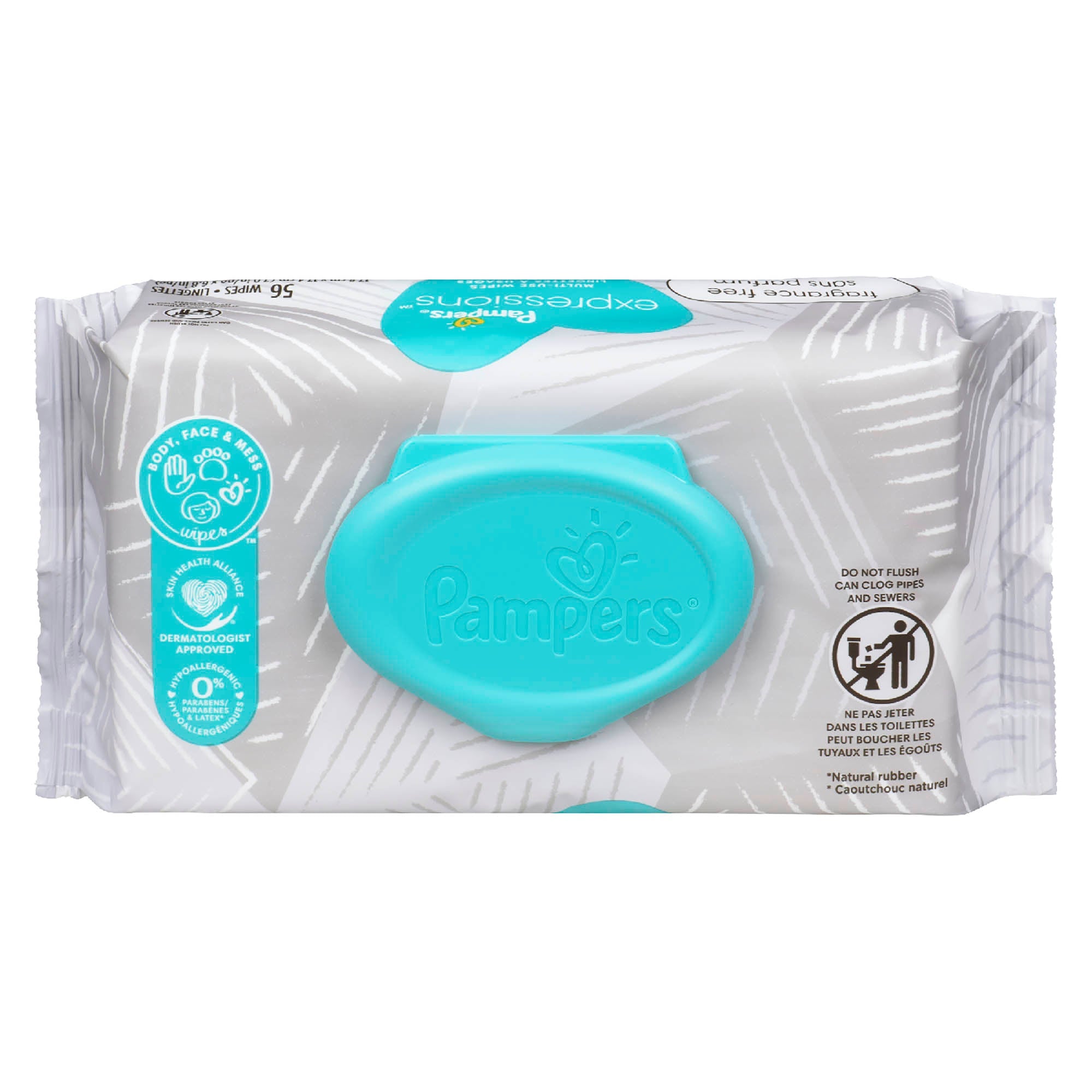 Pampers Baby Wipes Expressions Fragrance Free - 56 Pack