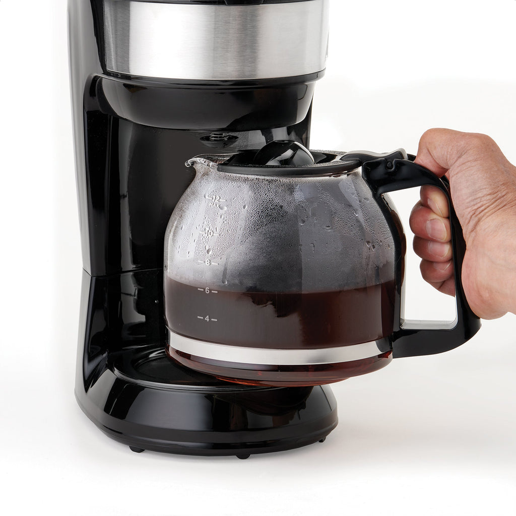 Cafetière à 12 tasses Betty Crocker, noir et argent – 1,9 pte