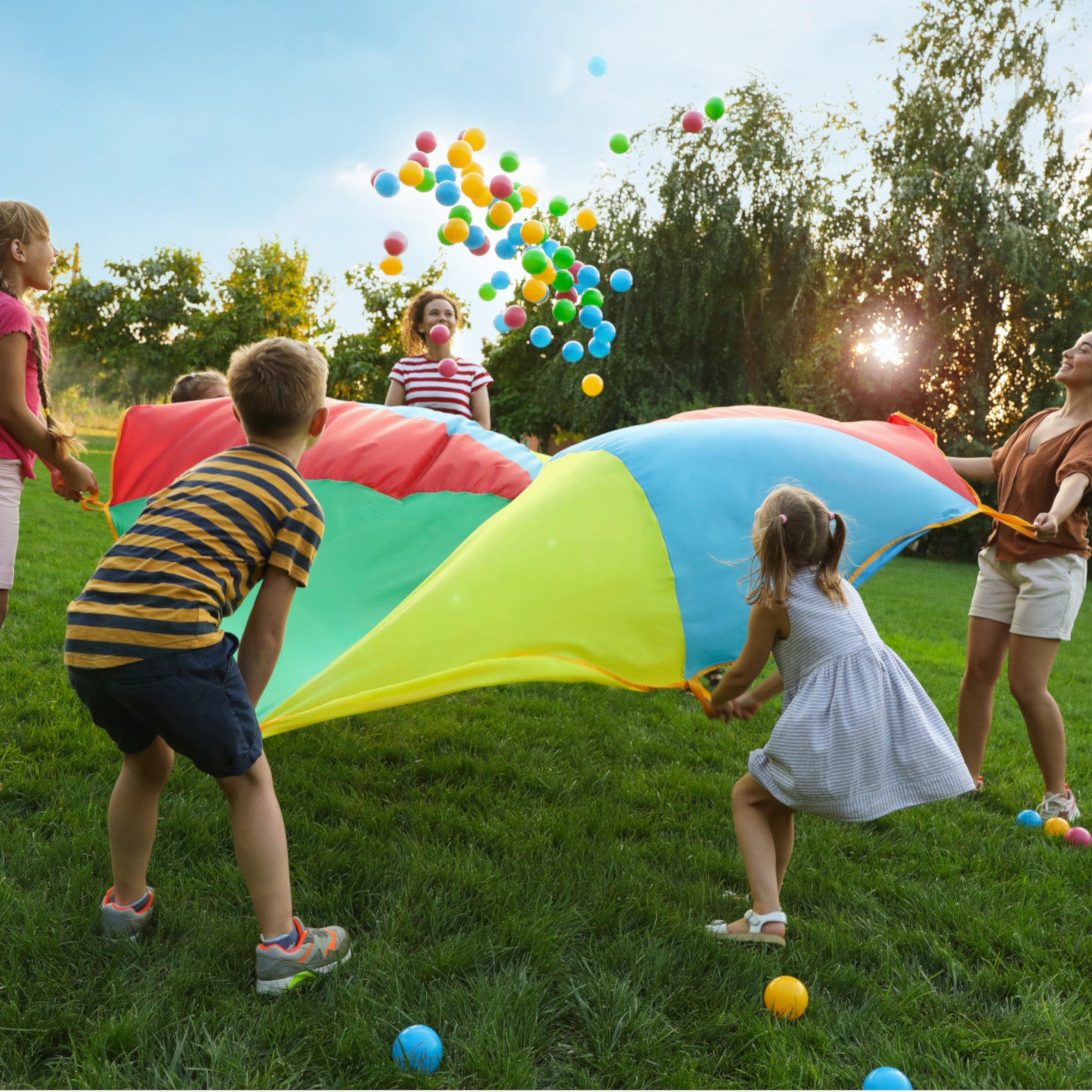 Parachute de jeu amusant, 6 pi