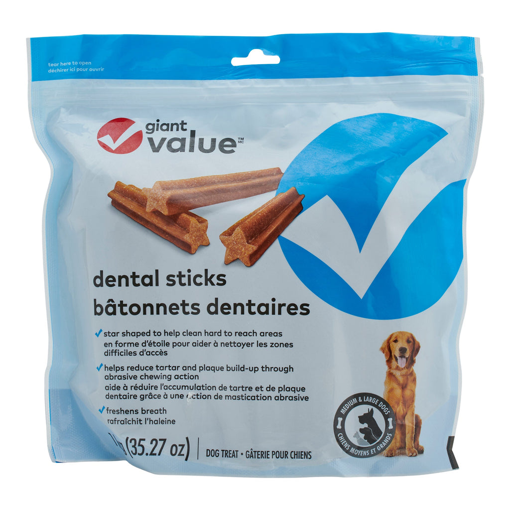 Bâtonnets dentaires pour chiens Giant Value, 1 kg