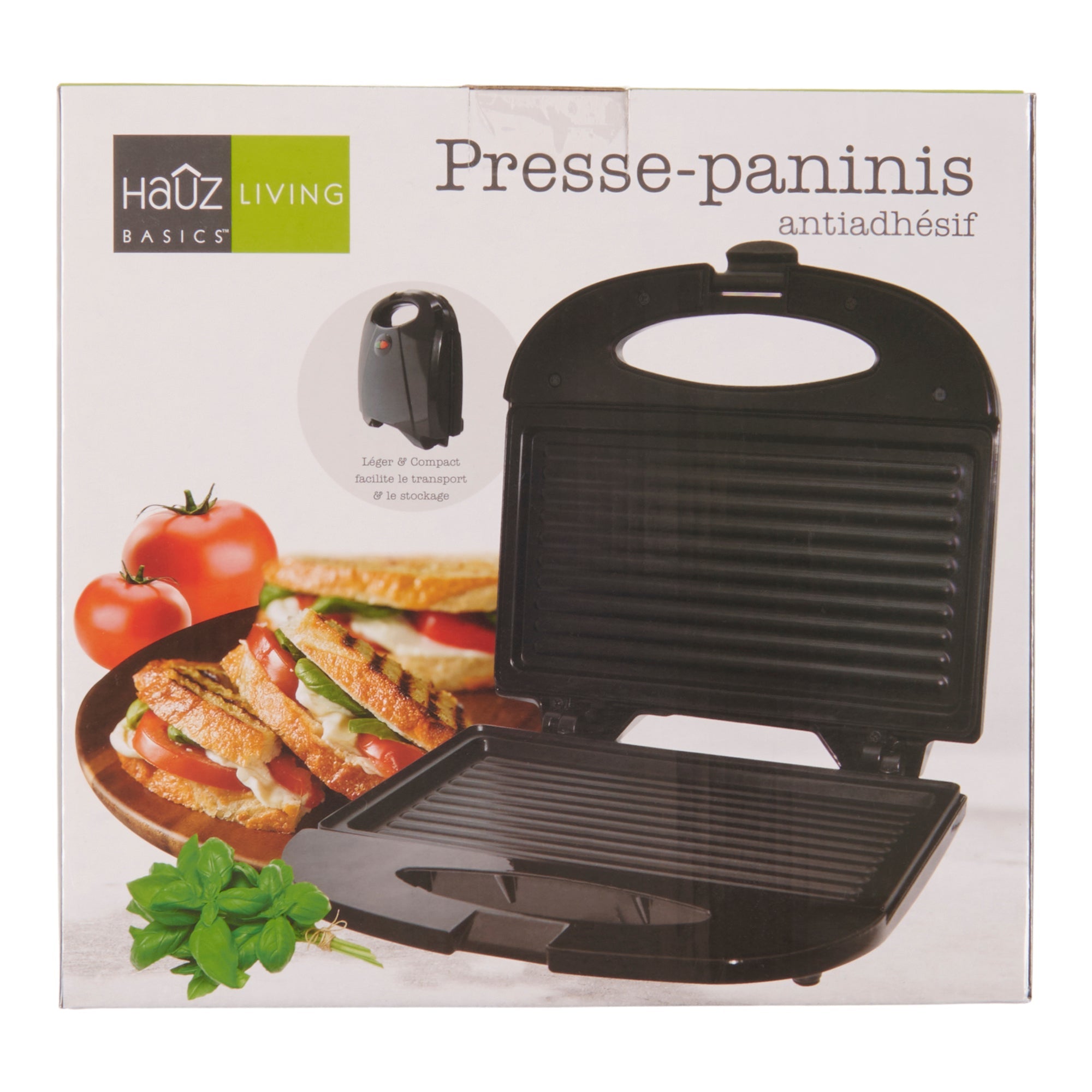 Hauz Non-stick Panini Press, Black