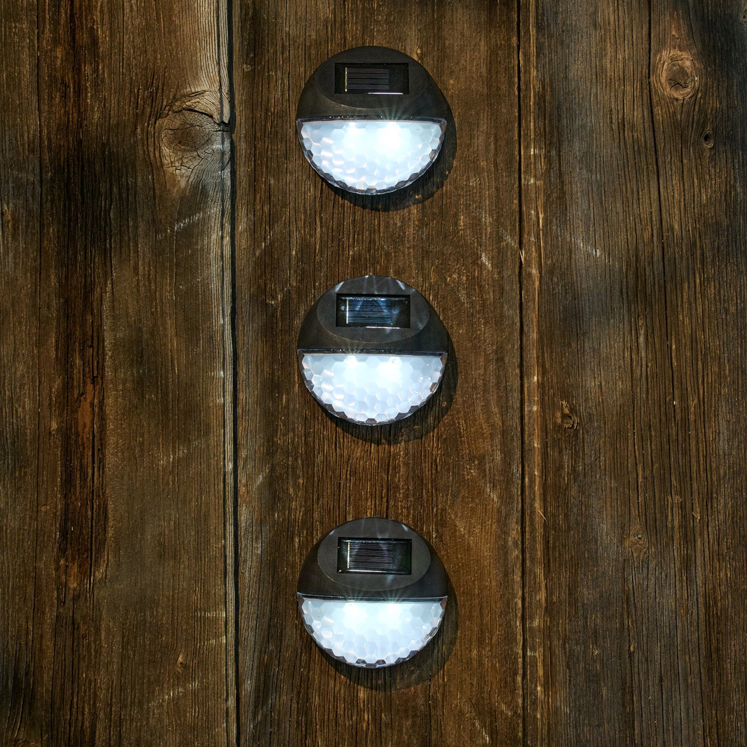 Solar Living Solar Fence Lights, 4.3-in, 3 Pack