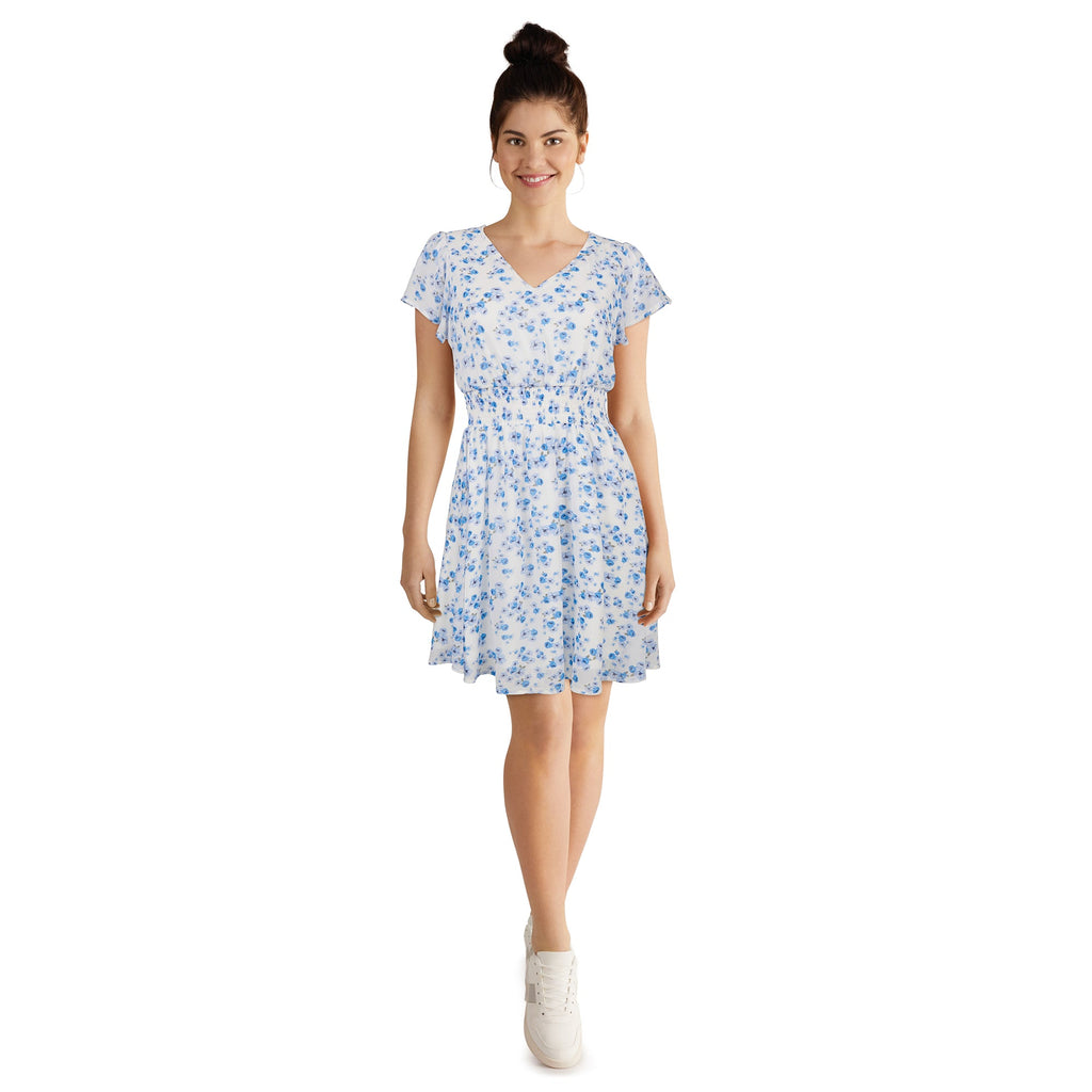 lily morgan Women's Flutter Sleeve Dress