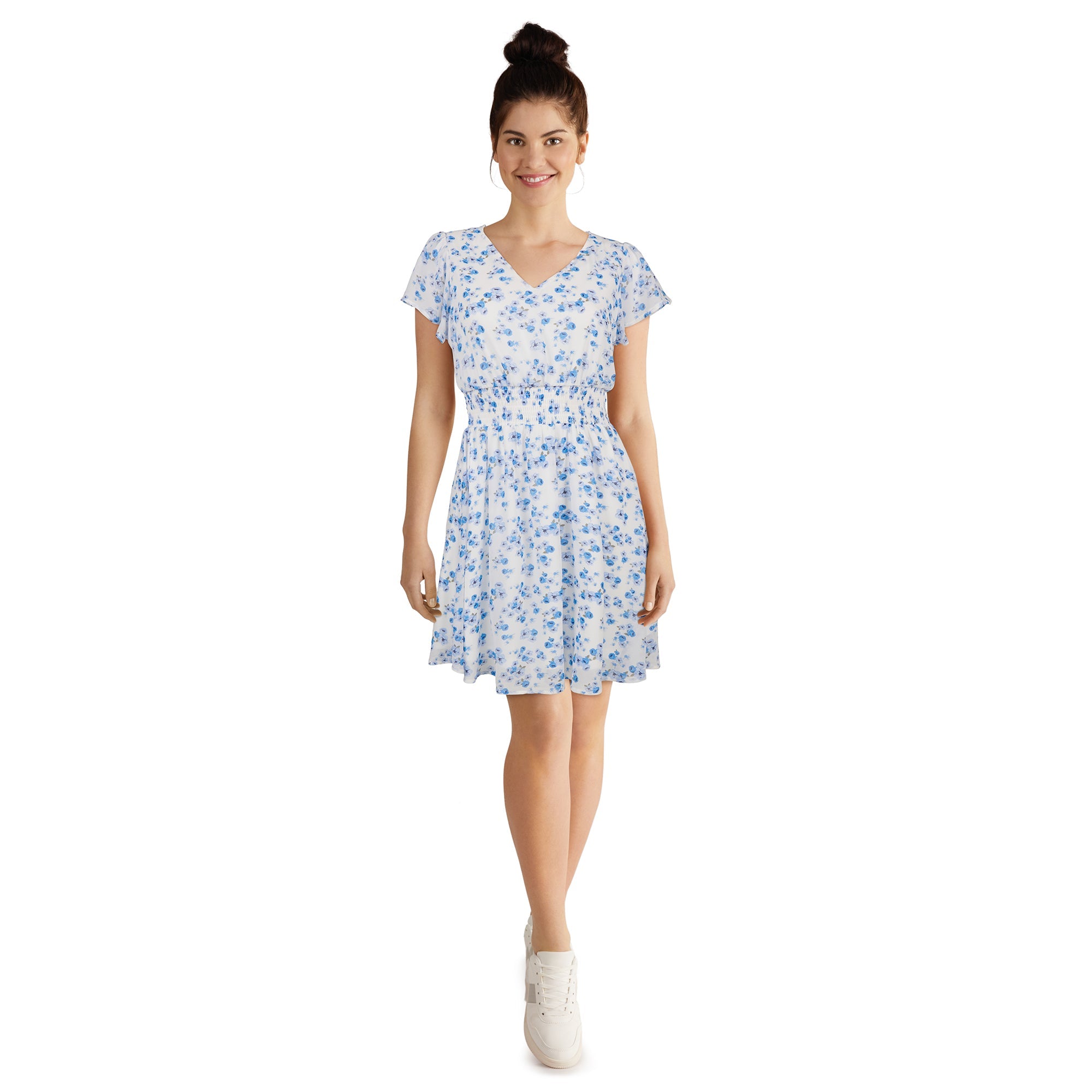 lily morgan Women's Flutter Sleeve Dress