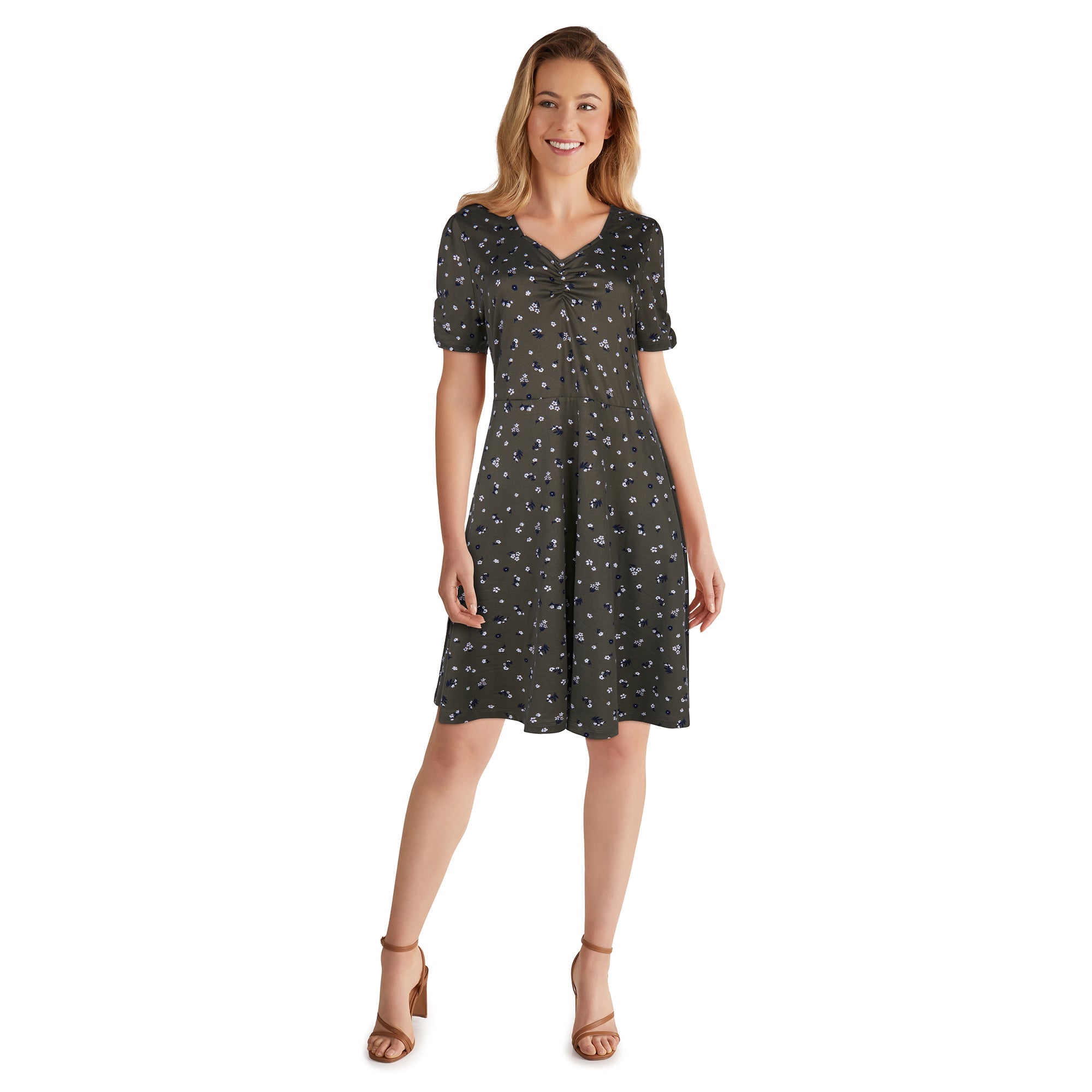 Women's Printed Short Sleeve Skater Dress