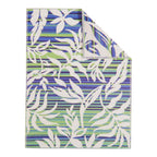 Outdoor Tropical Striped Rug, Blue/Green, 5-ft x 7-ft.