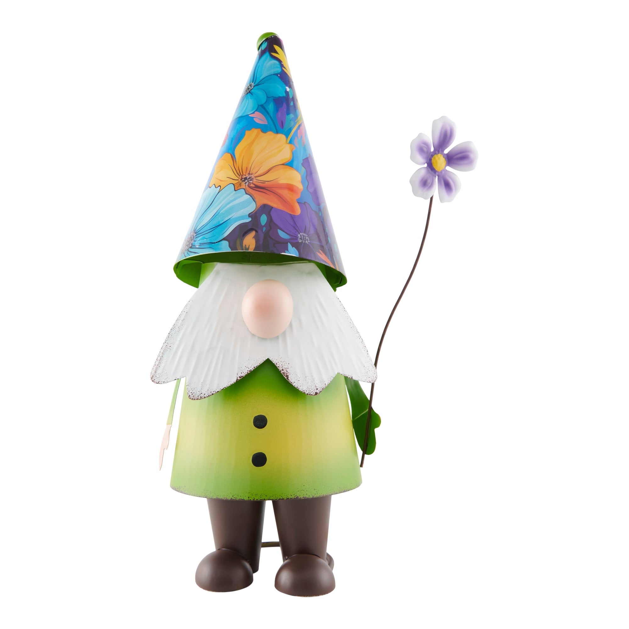 Gnome en métal coloré, 15 po