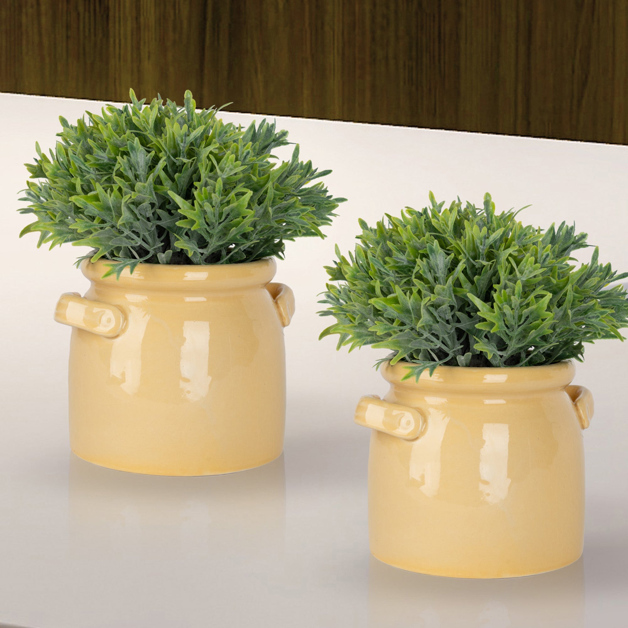 HomeStyles Faux Greenery In Ceramic Pot, 5.5-in x 7-in.
