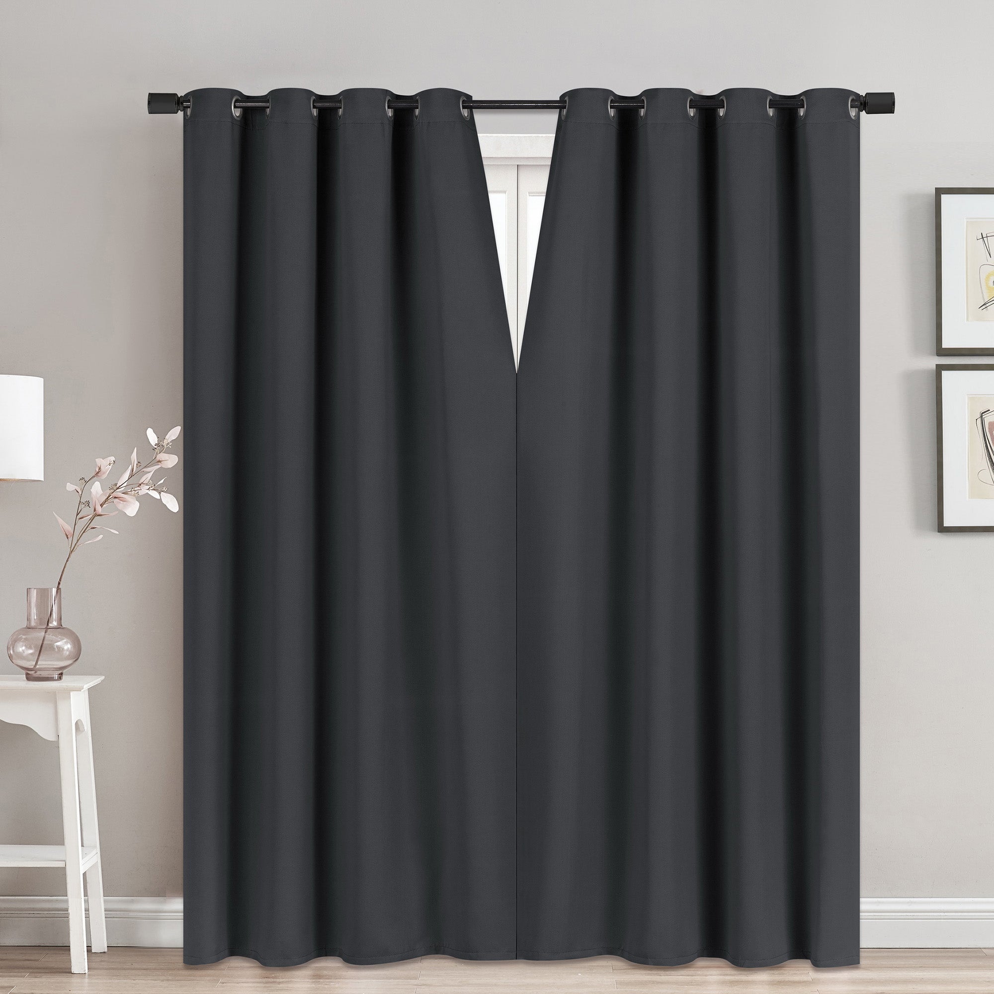 Magnetic Faux Linen Black Out Curtain, 52-in x 84-in.