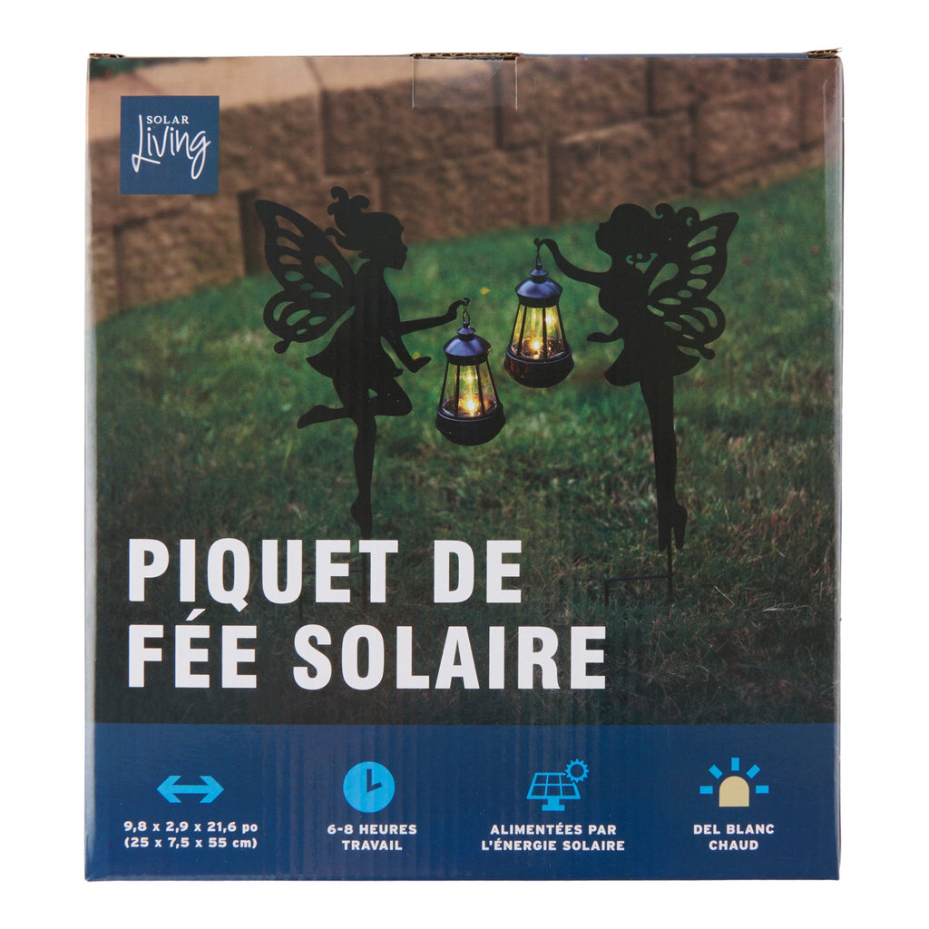 Luminaire sur poteau à l'énergie solaire, fée – 10 po x 22 po