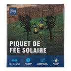 Luminaire sur poteau à l'énergie solaire, fée – 10 po x 22 po