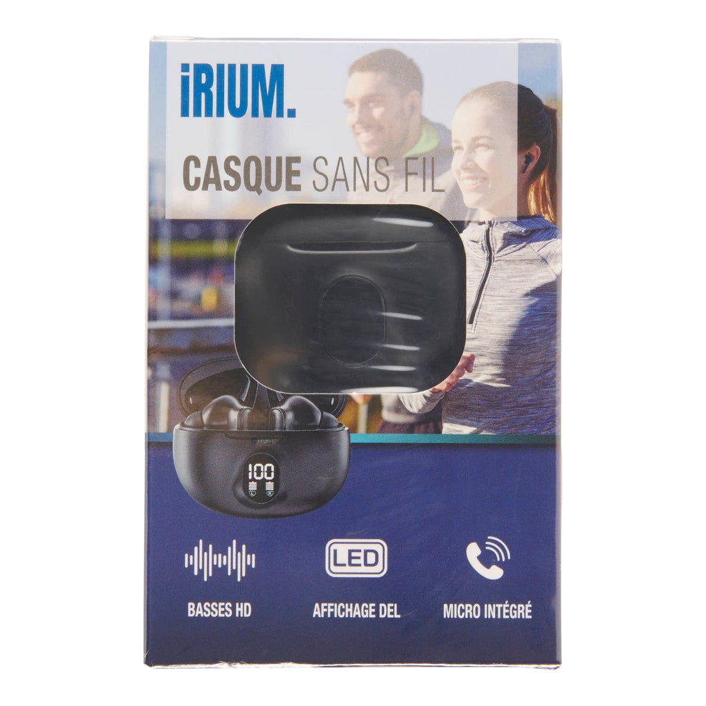 Écouteurs boutons avec boîtier de charge – noir
