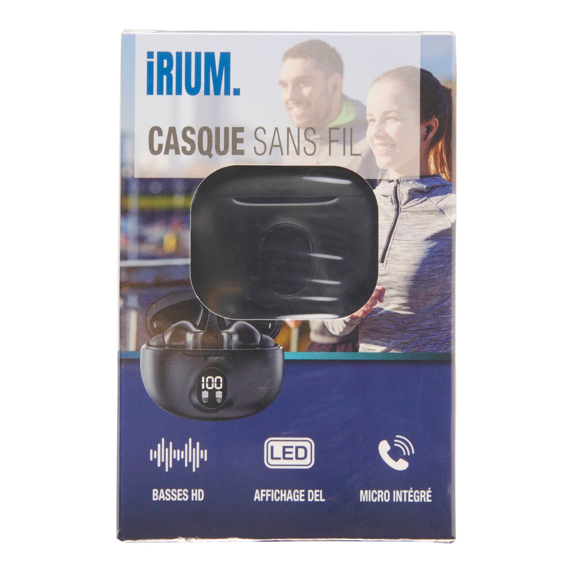Écouteurs boutons avec boîtier de charge – noir