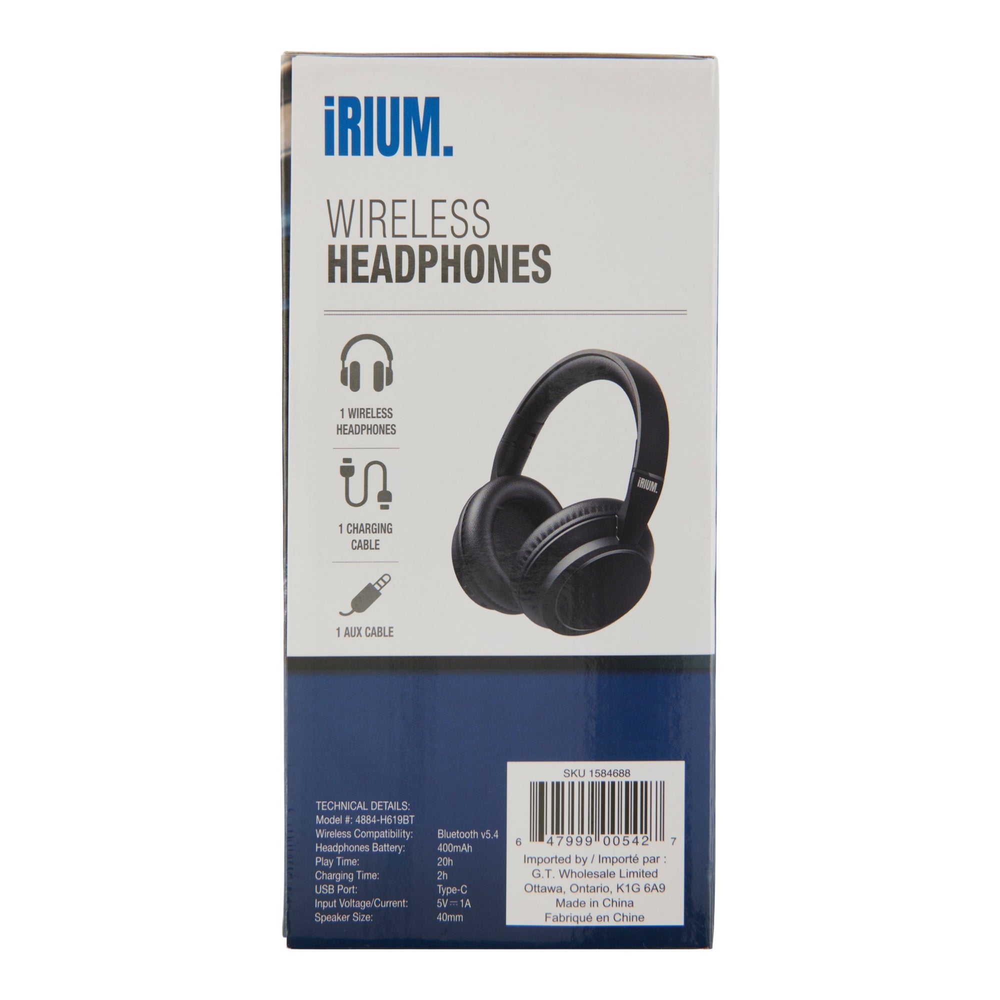 Over-Ear Wireless Headphones, Black
