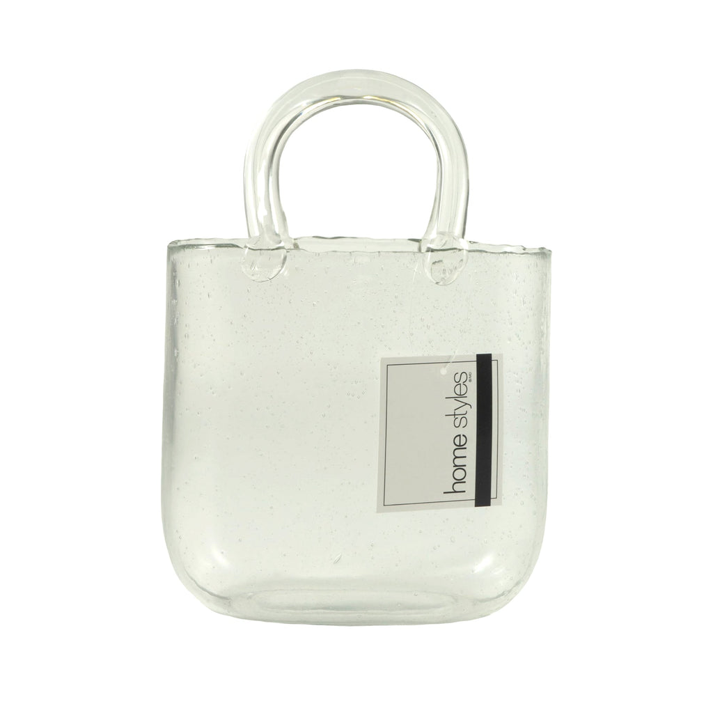 Vase en forme de sac en verre HomeStyles, 8 po x 4,3 po x 10 po