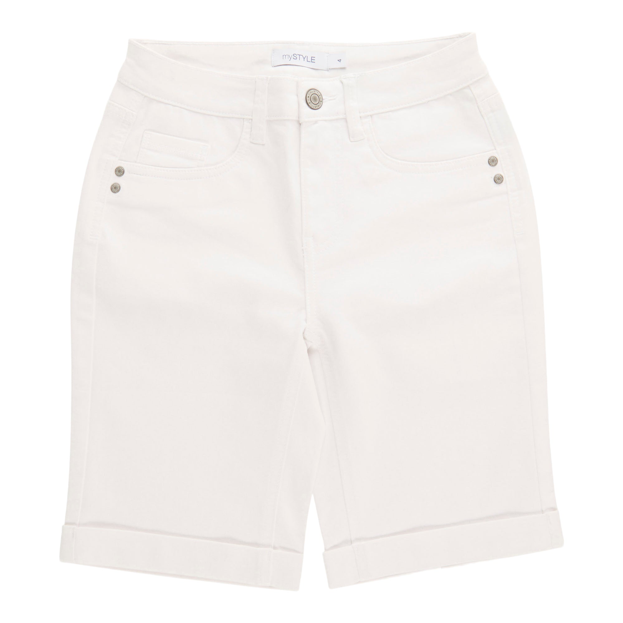 mySTYLE Women's High-Rise Stretch Bermuda Shorts