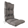 Outdoor Deluxe High Back Cushion, 19-in x 44-in, Grey