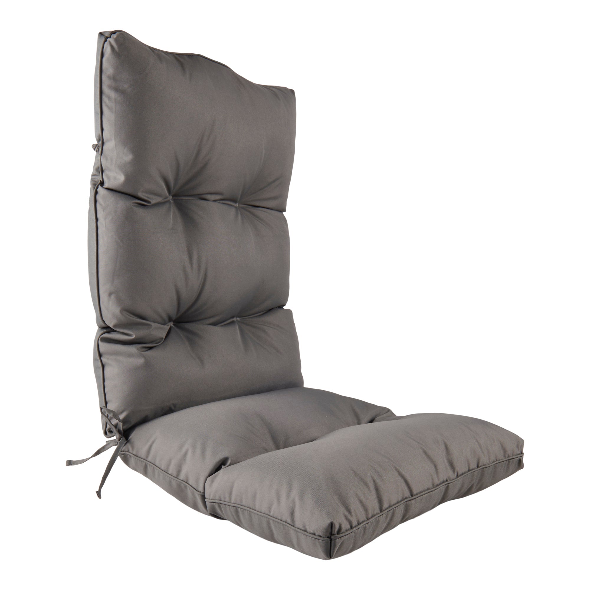 Outdoor Deluxe High Back Cushion, 19-in x 44-in, Grey