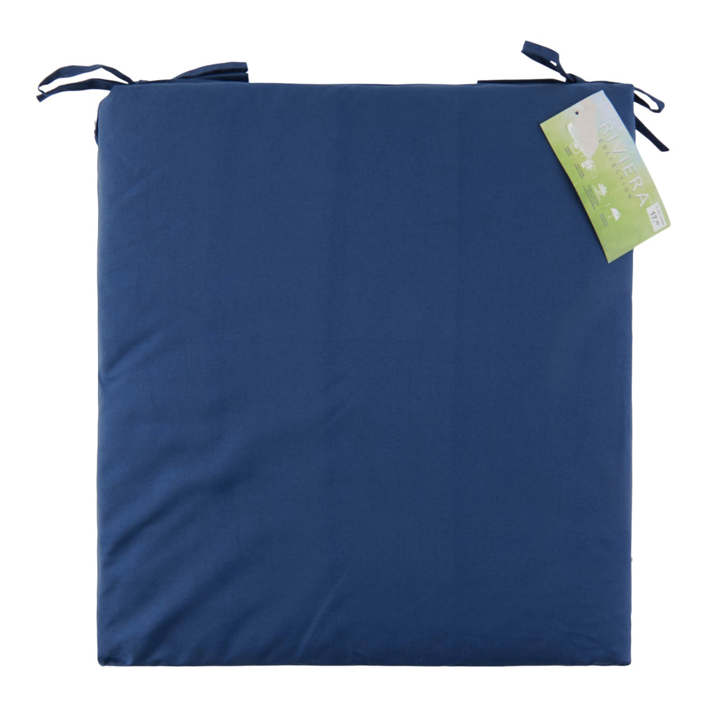 Dual-Use Solid Outdoor Cushion with Ties, 17.8-in x 19-in.