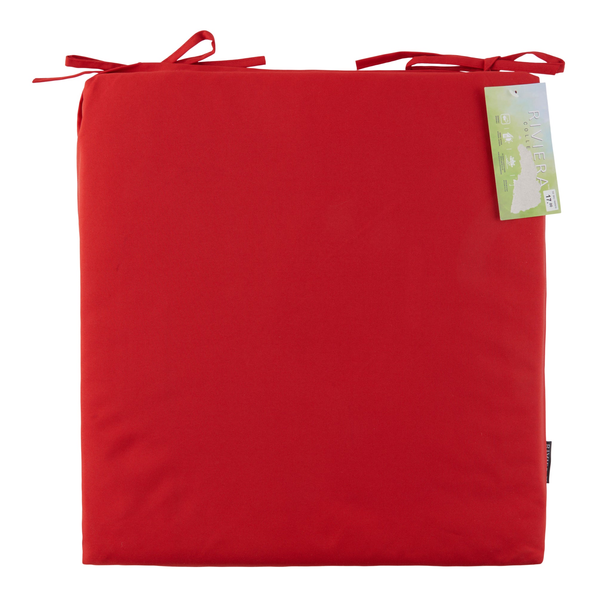 Dual-Use Solid Outdoor Cushion with Ties, 17.8-in x 19-in.