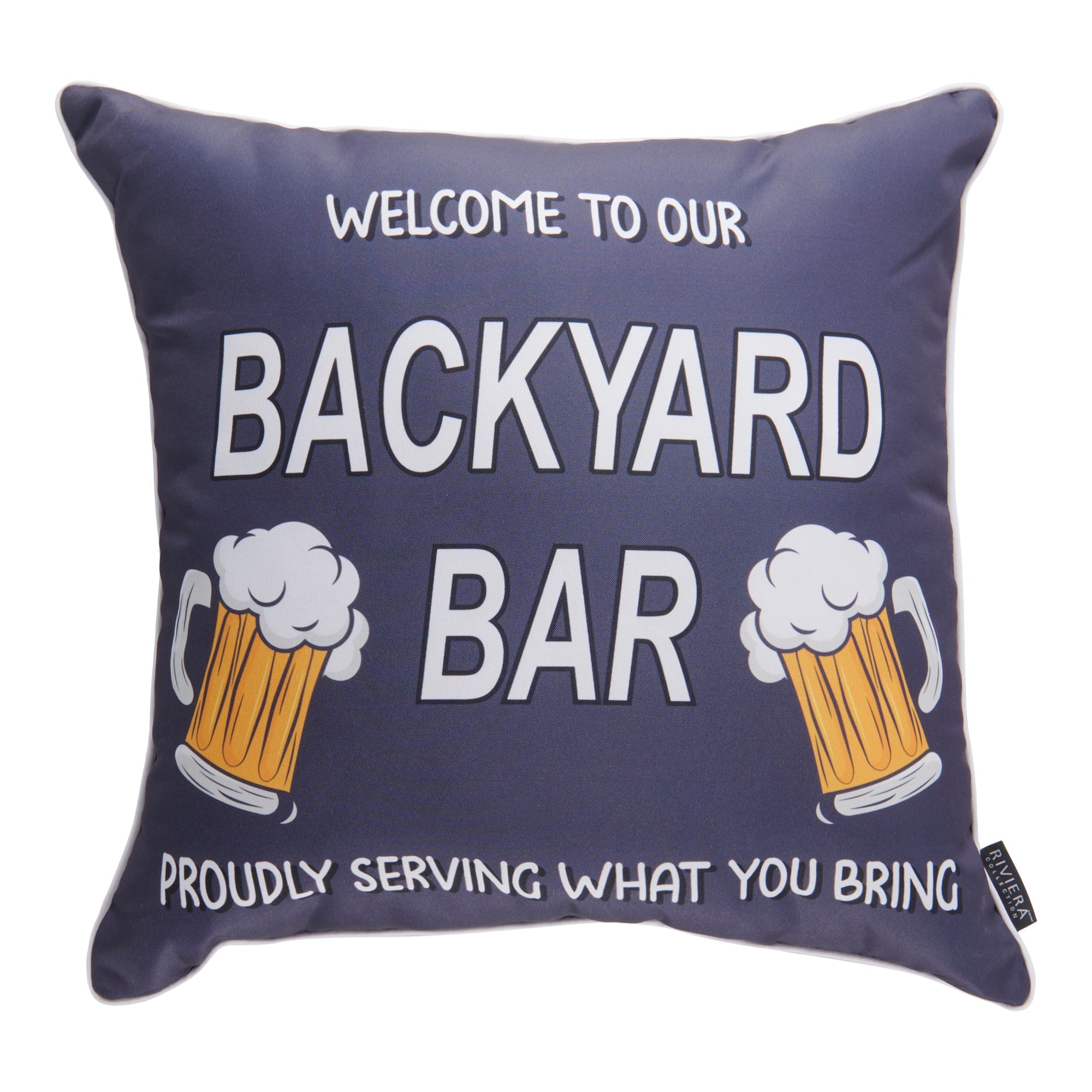 Fun Printed Outdoor Cushion, English, 18-in x 18-in.