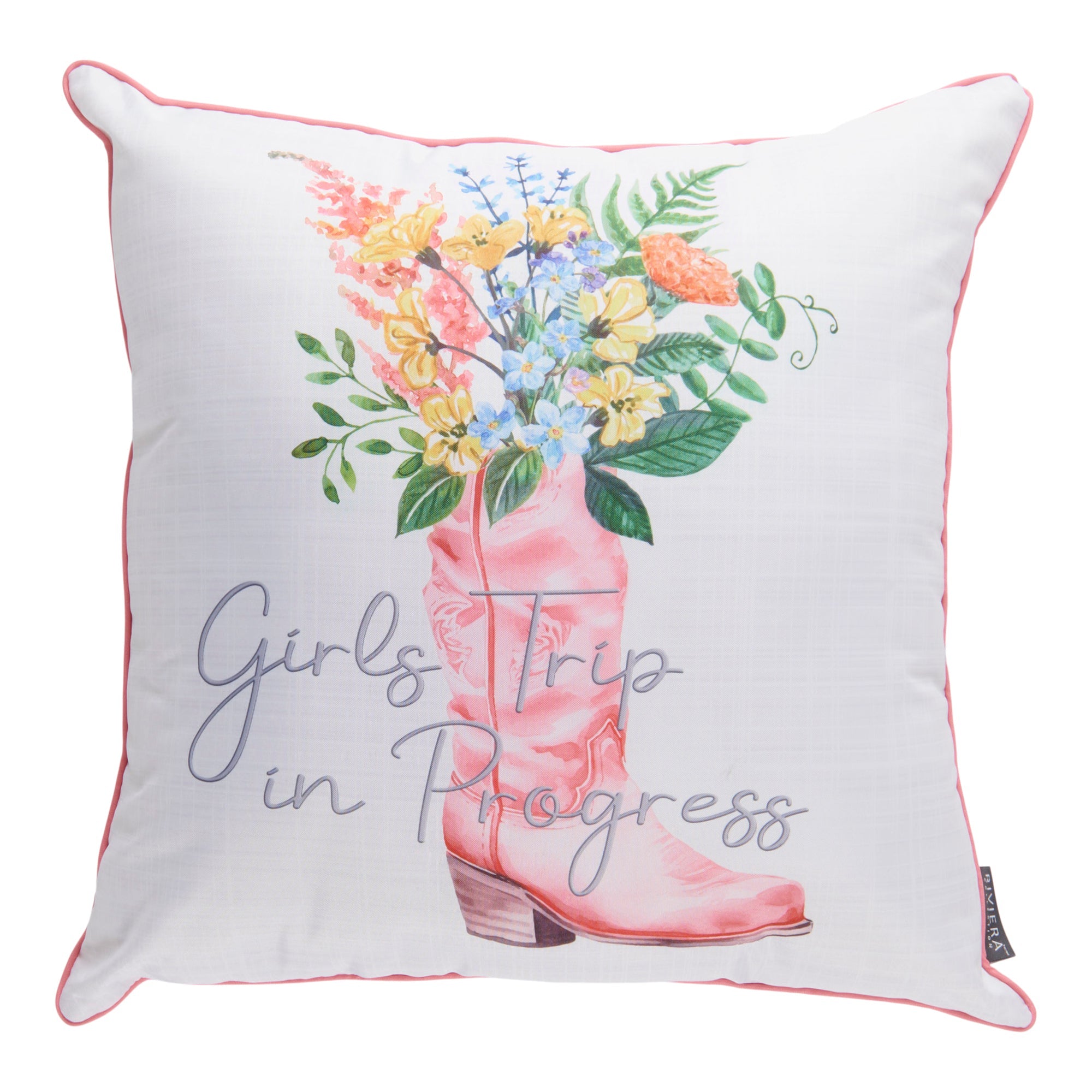 Fun Printed Outdoor Cushion, English, 18-in x 18-in.