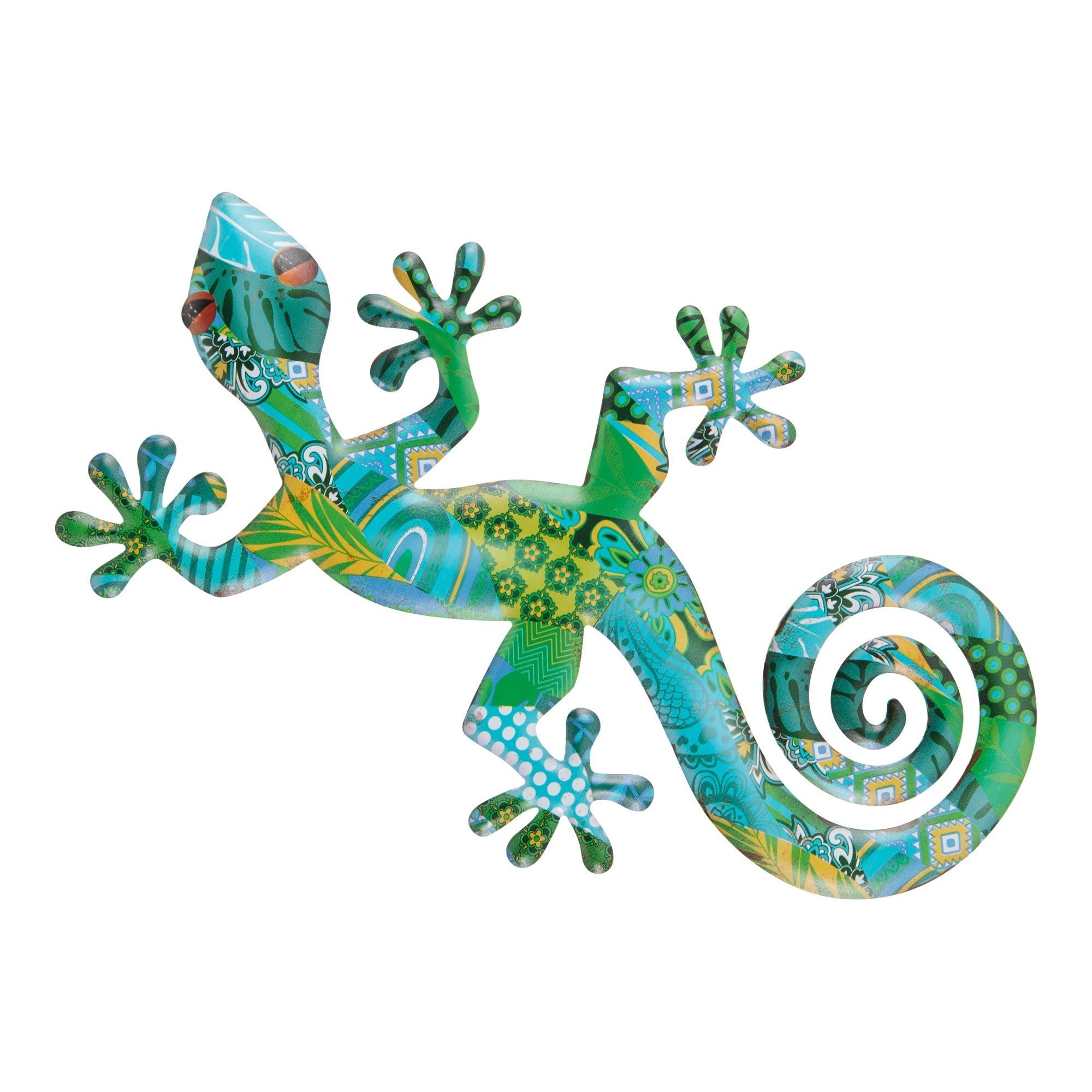 Gecko décoratif en métal à suspendre HomeStyles, 9,5 po x 15,5 po