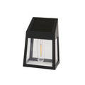 Lampe murale avec ampoule à filament à l'énergie solaire, noir, 3,7 po x 2,6 po x 5 po