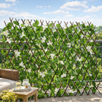 Outdoor Expandable Trellis With Flowers, 72-in x 36-in.
