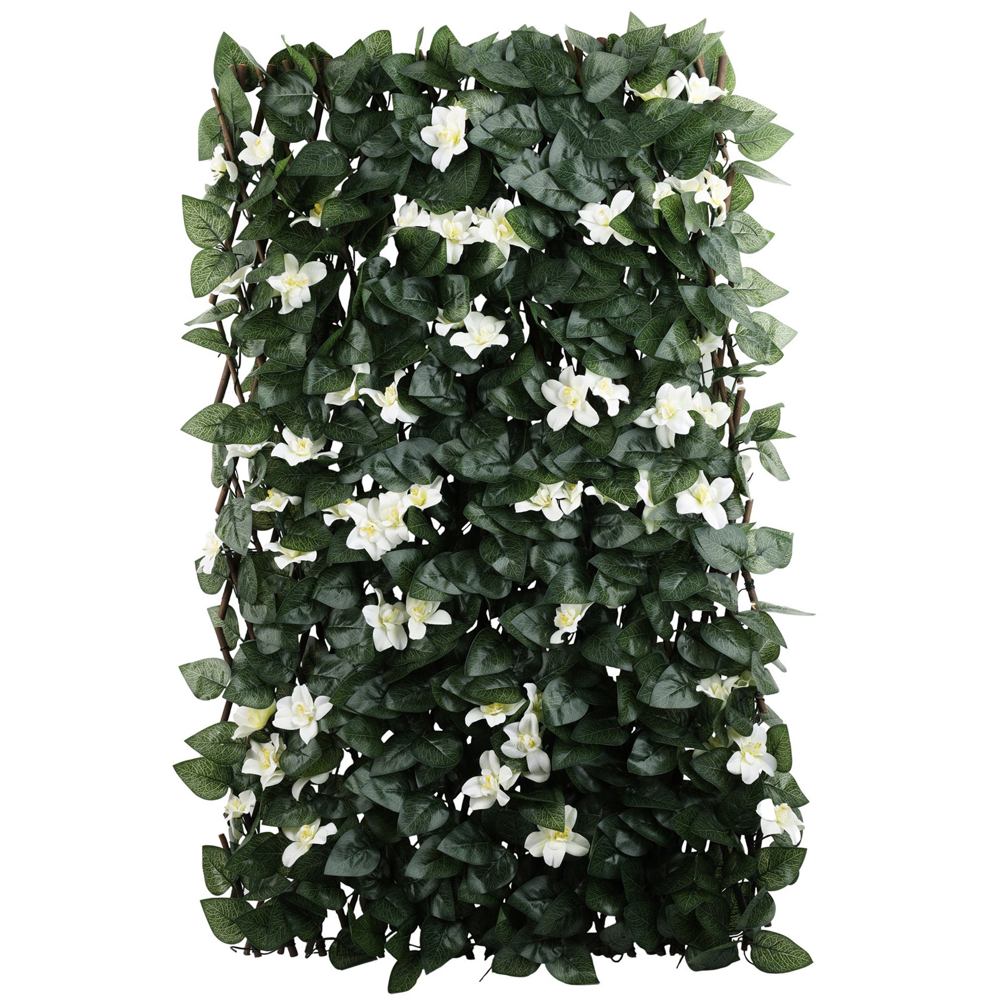 Outdoor Expandable Trellis With Flowers, 72-in x 36-in.