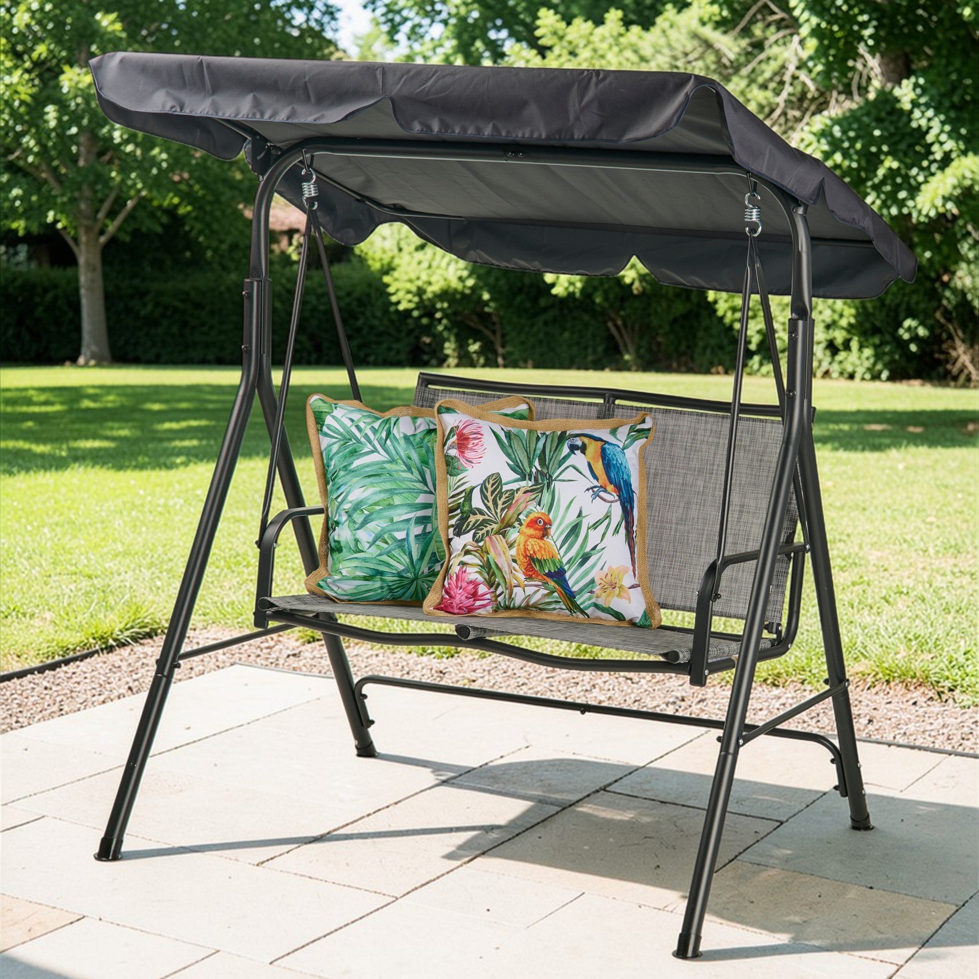 2 Person Swing Patio Chair, 55-in x 43-in x 60-in.