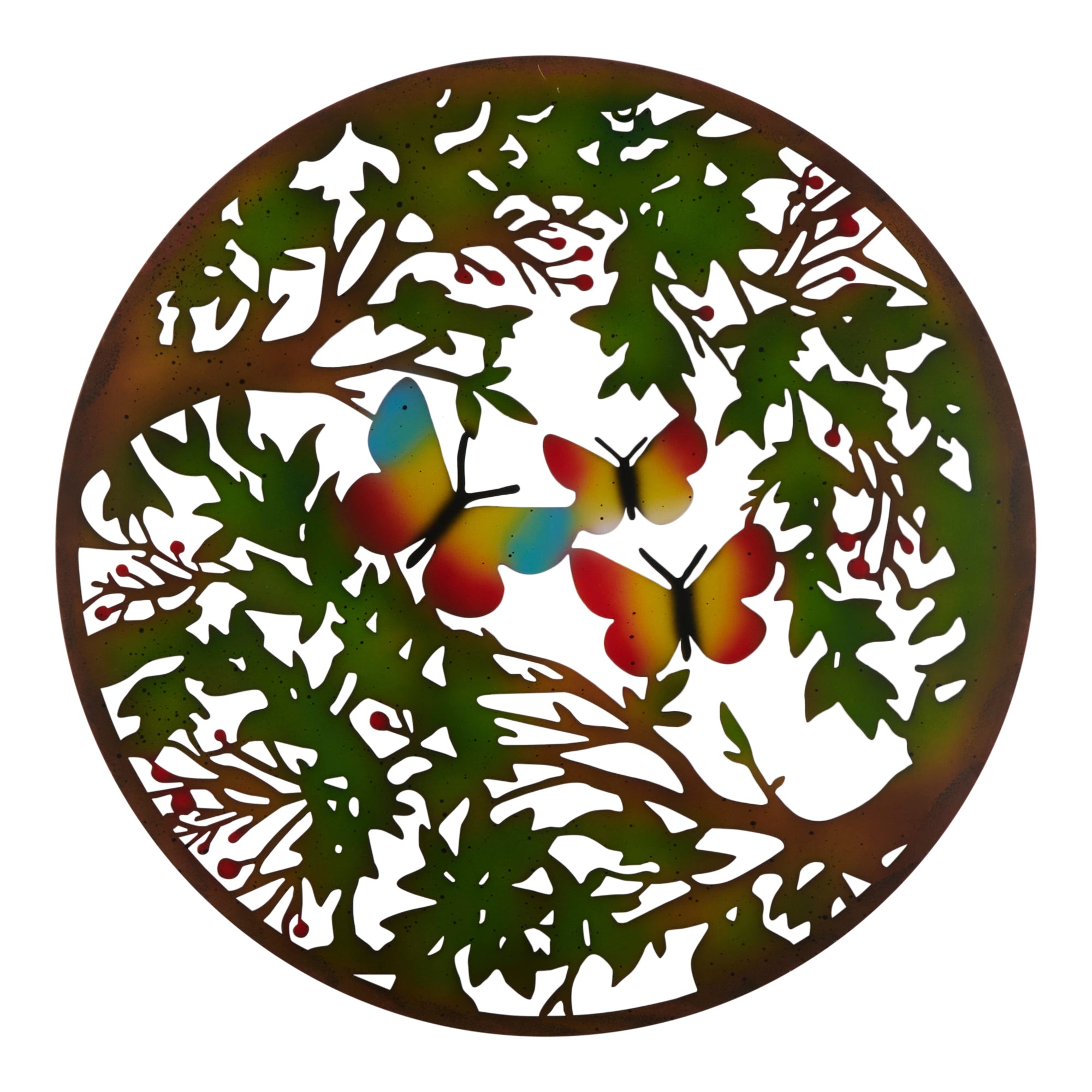 Pièce murale à motif de la nature en métal, 24 po